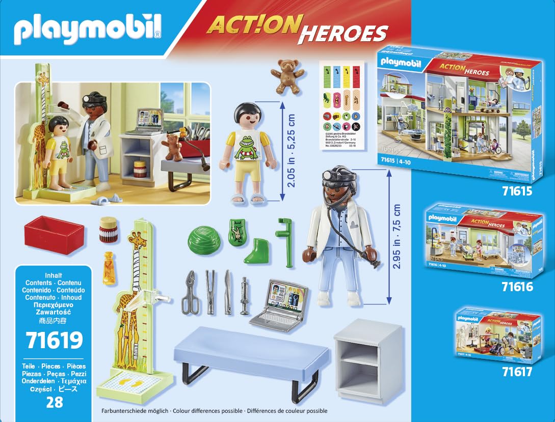 PLAYMOBIL Heroes 71619 playset pediatra con orsacchiotto 28 pezzi