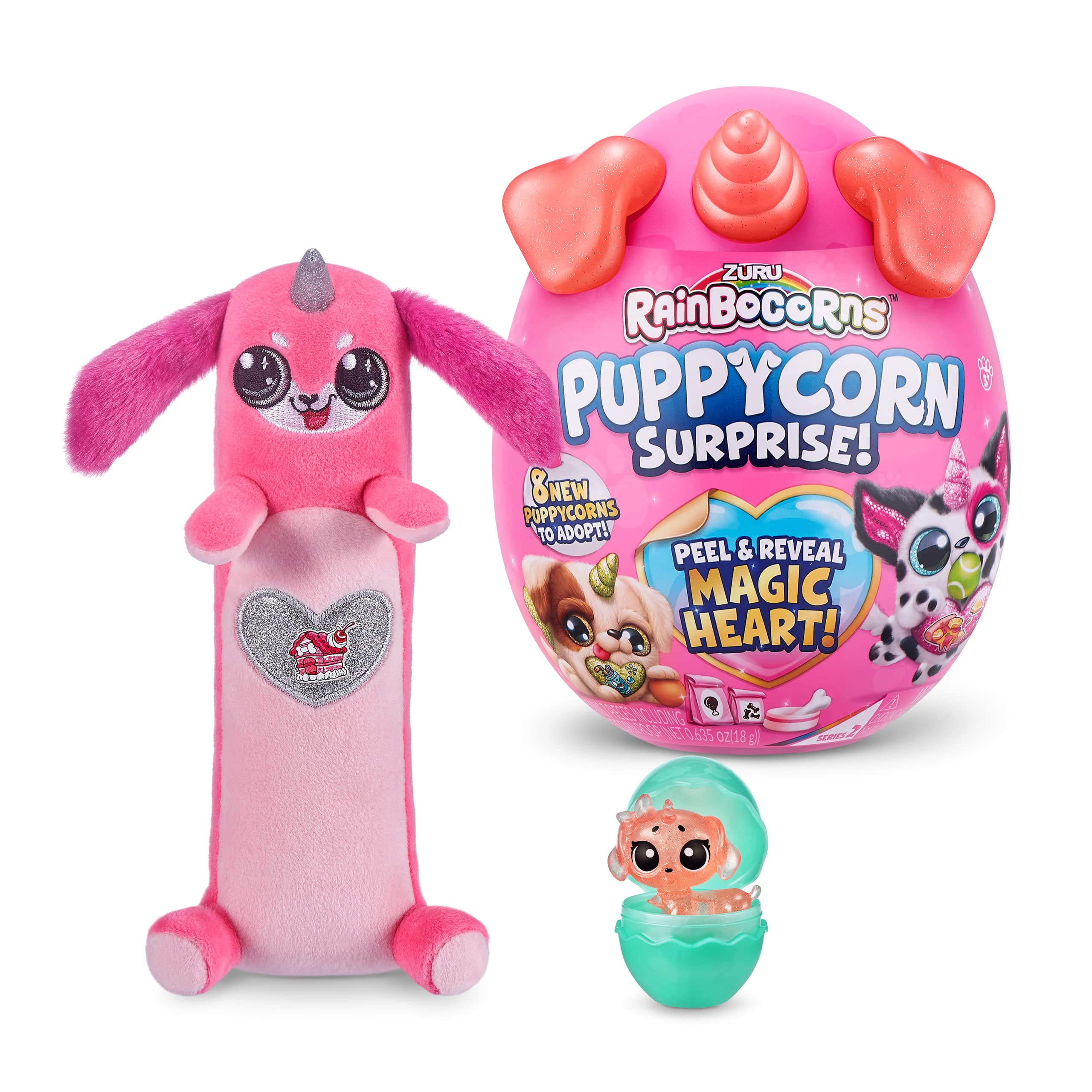 Rainbocorns Puppycorn Surprise Serie 2 cane salsiccia peluche 7 sorprese