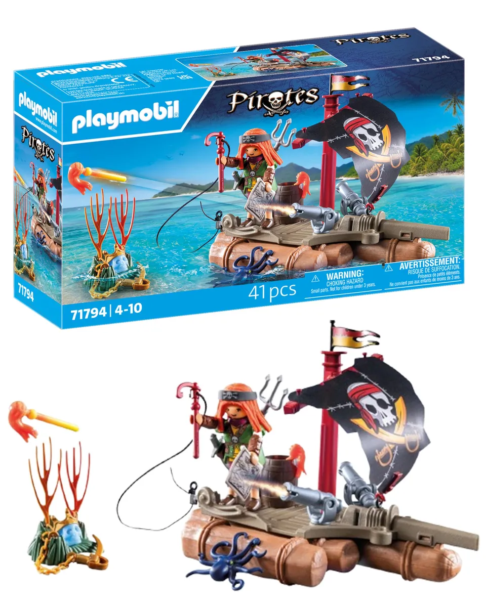 Playmobil Pirates 71794 zattera dei pirati playset con pirata