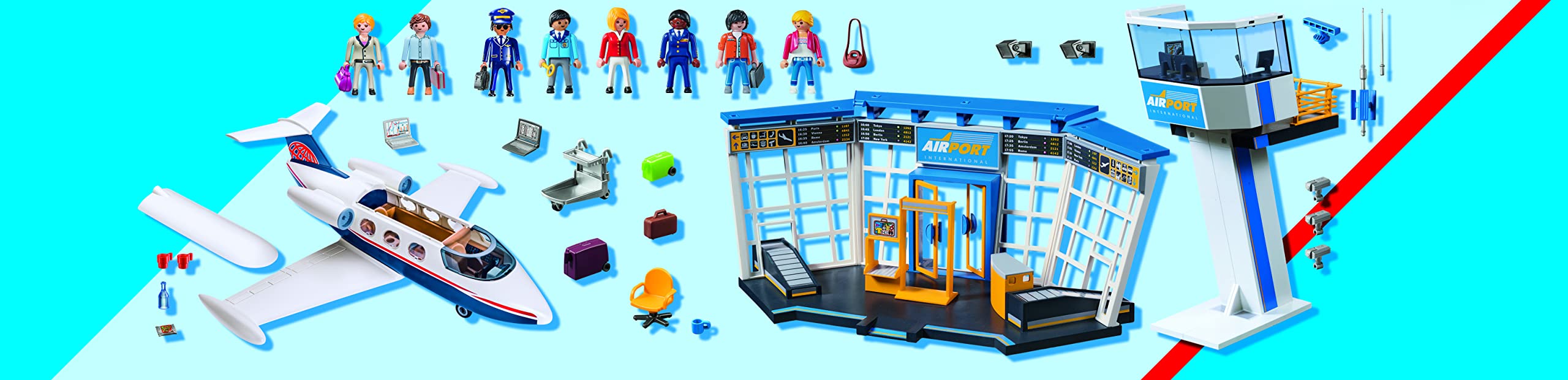 Playmobil City Action 71153 aeroporto con aeroplano playset 146 pezzi