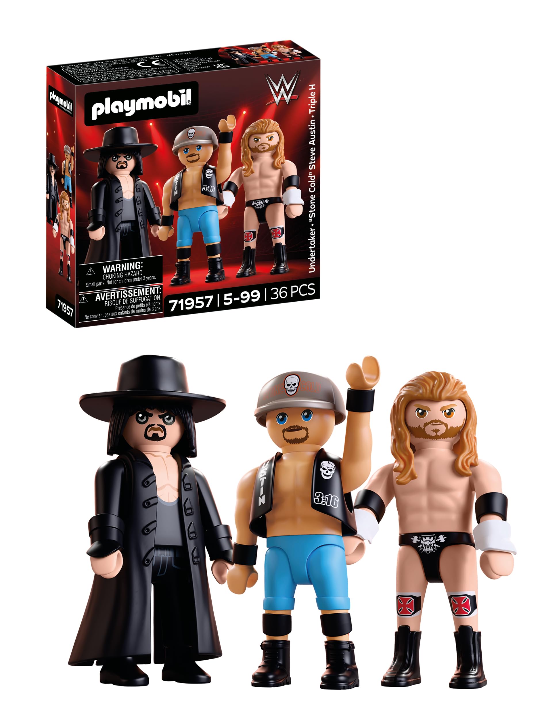 PLAYMOBIL WWE 71957 multipack personaggi Attitude Era 3 pezzi