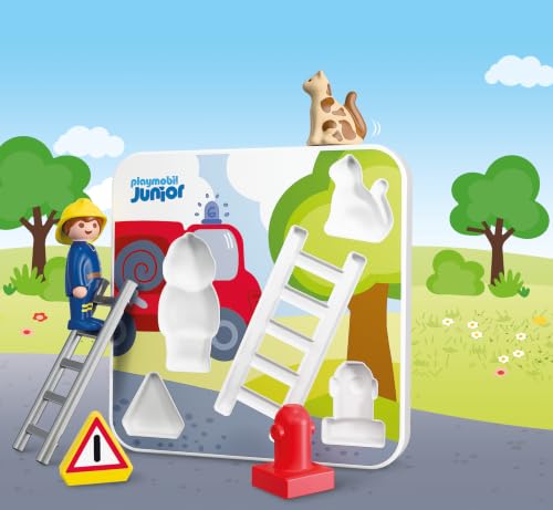 PLAYMOBIL Junior 72088 puzzle pompieri legno 5 pezzi