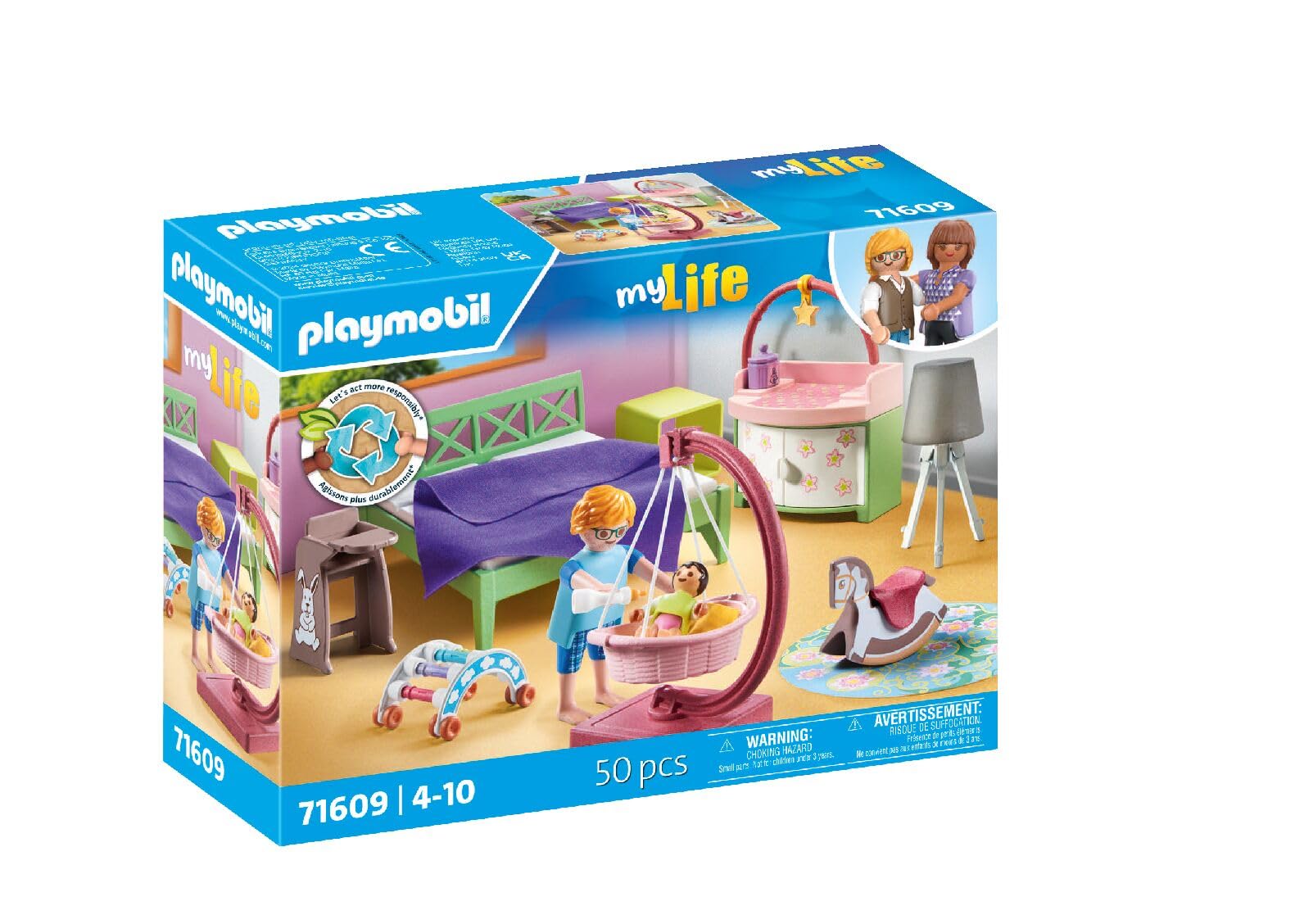 PLAYMOBIL My Life 71609 Cameretta neonato playset 50 pezzi