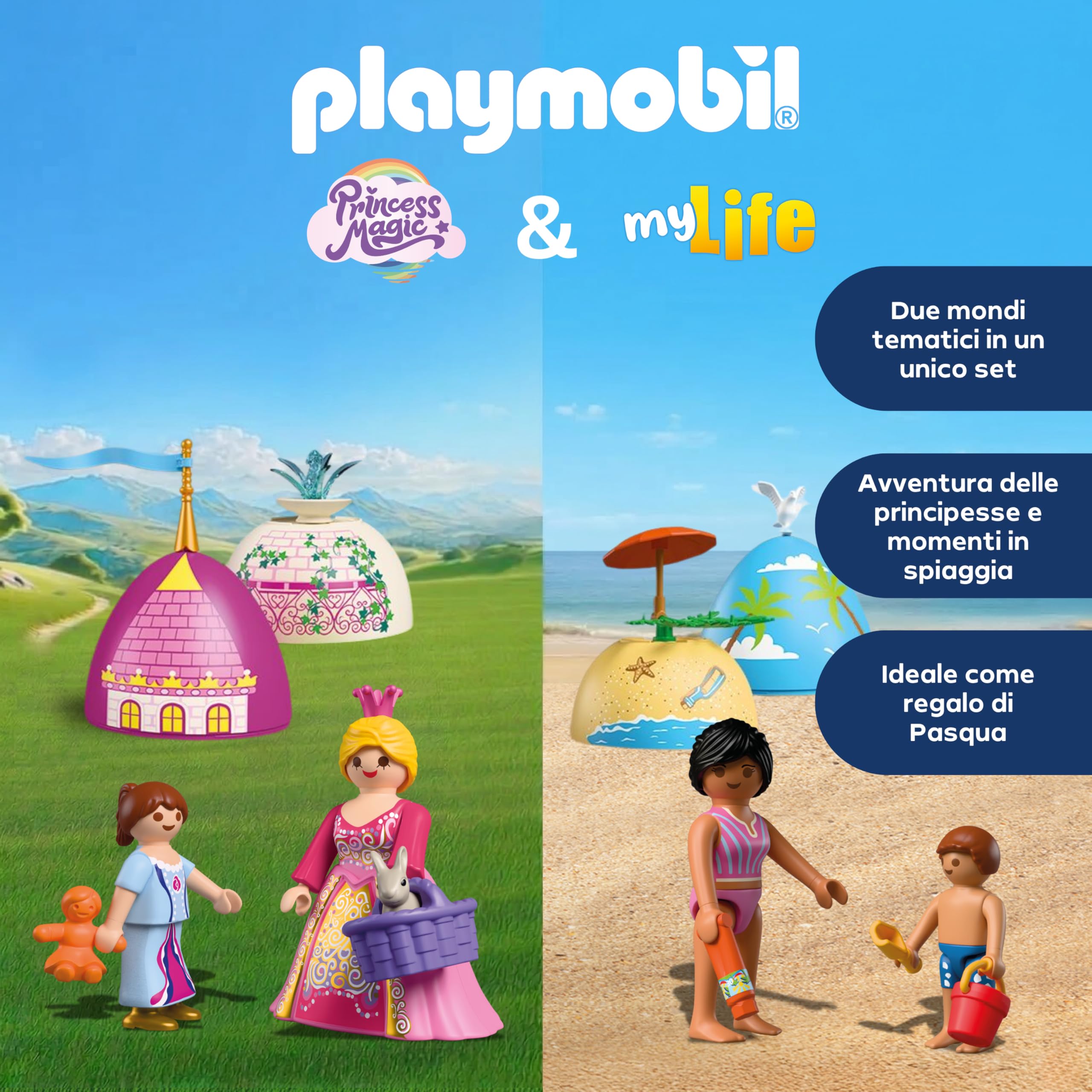 Playmobil 210448 principessa e spiaggia 2 uova sorpresa