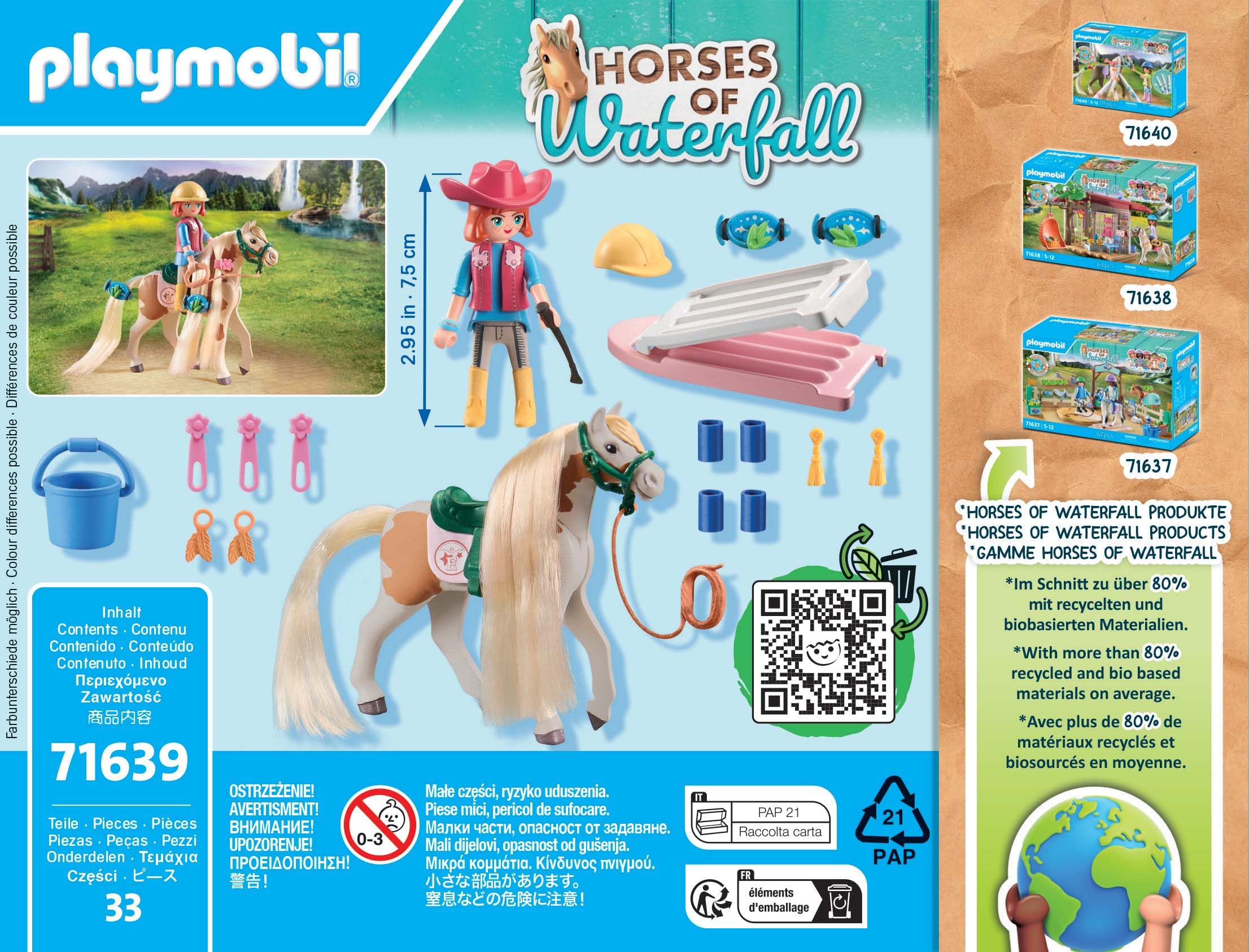 Playmobil Horses 71639 Ellie con Cavallo Pinto 33 Pezzi