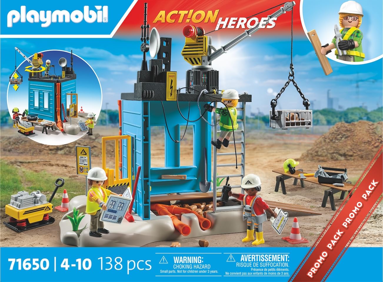 PLAYMOBIL Action Heroes 71650 cantiere edile 138 pezzi