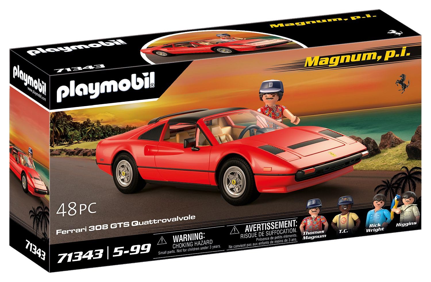 PLAYMOBIL 71343 Ferrari 308 GTS Magnum P.I. macchinina rossa
