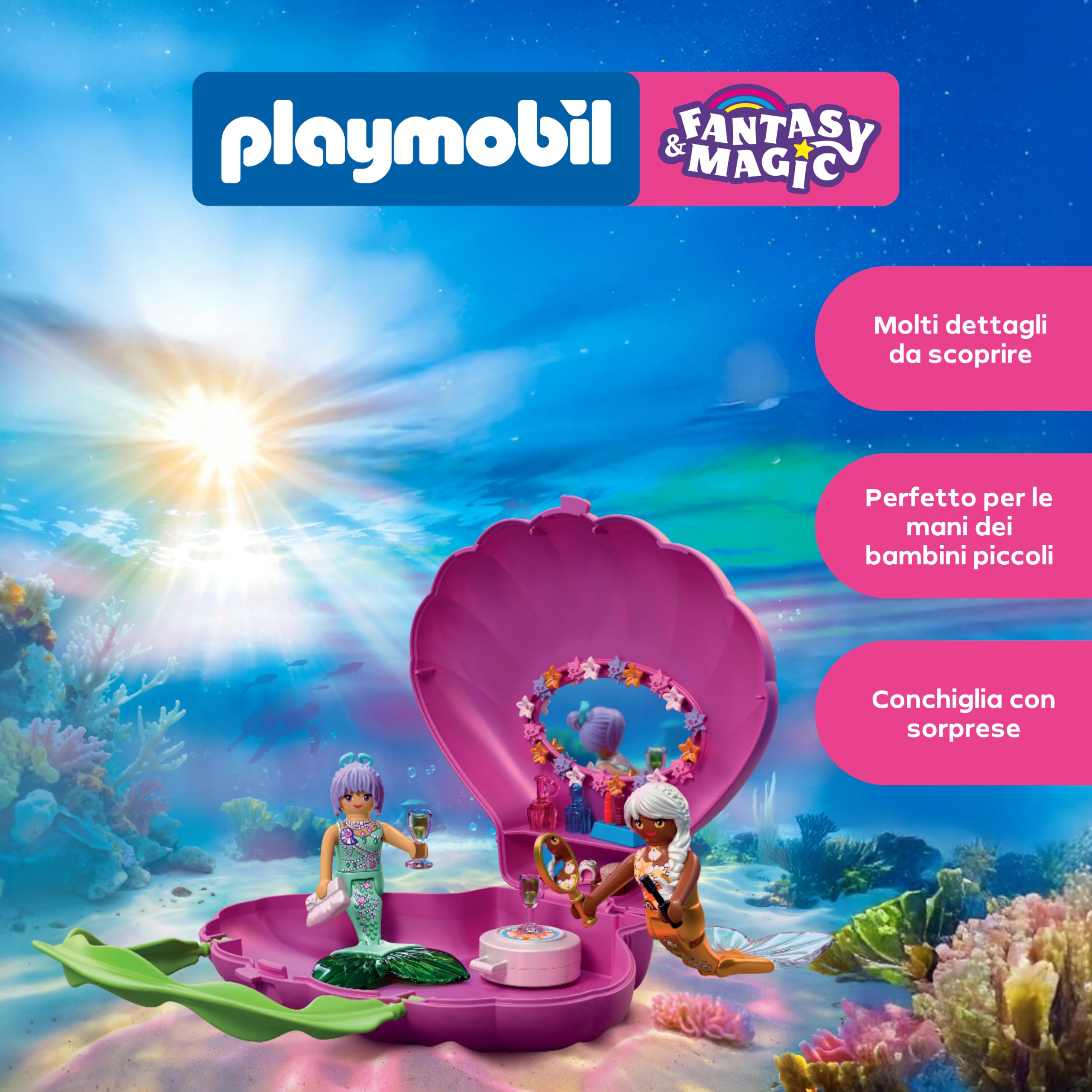 PLAYMOBIL Fantasy & Magic borsa conchiglia sirene 72105 con 2 figure