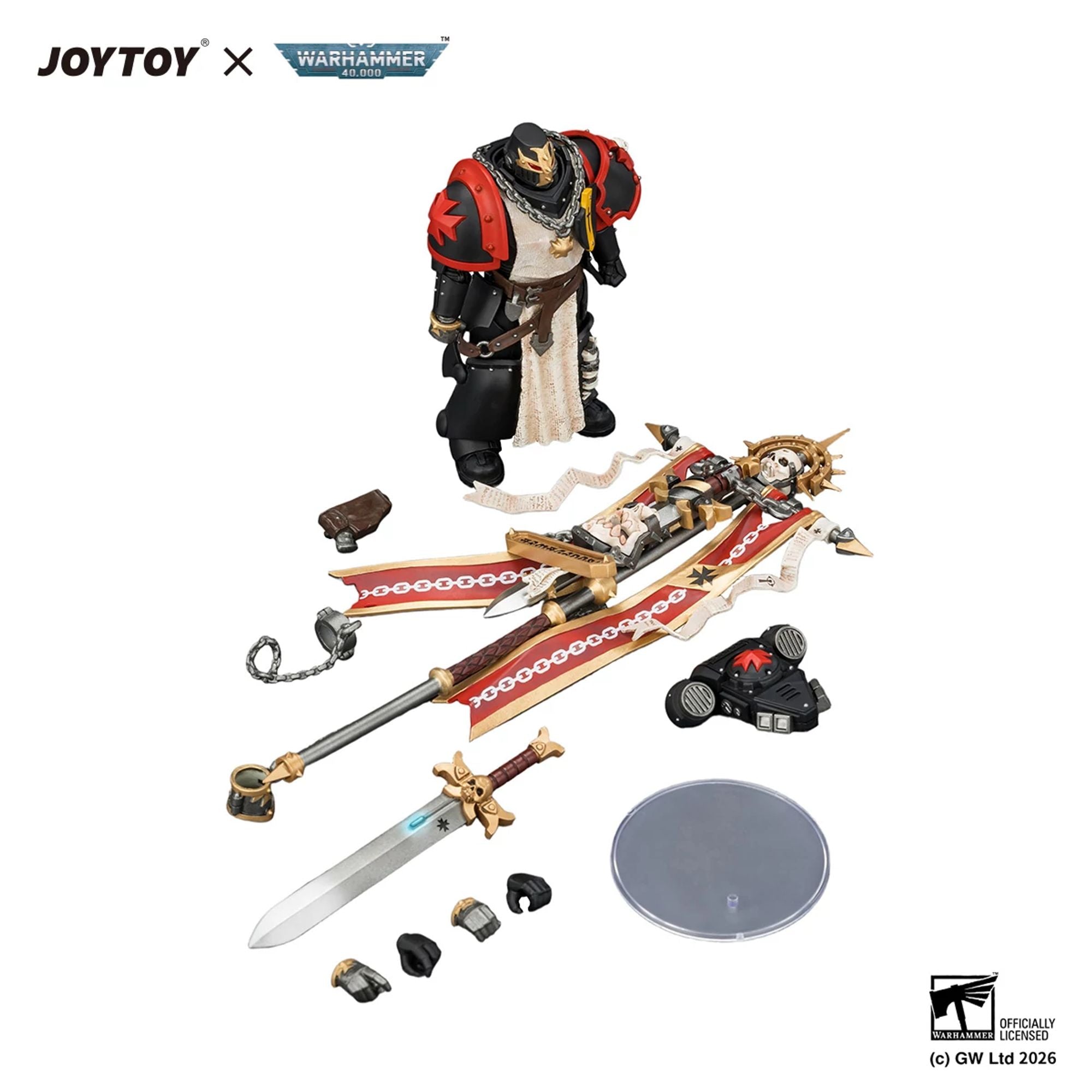 JoyToy Warhammer 40K Black Templars Crusader Ancient action figure spada