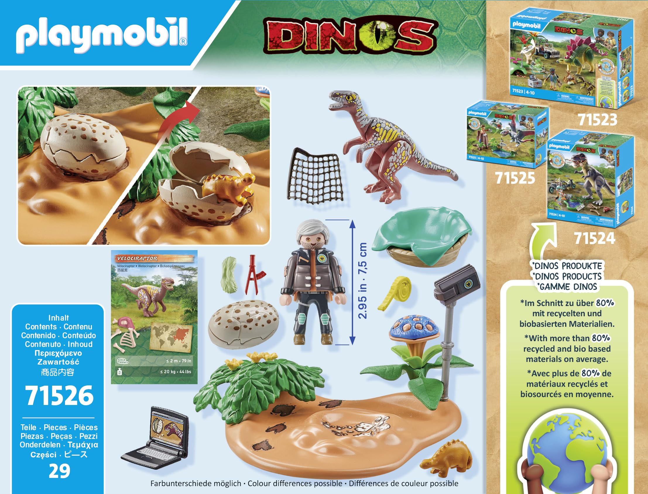 PLAYMOBIL Dinos 71526 nido stegosauro 29 pezzi
