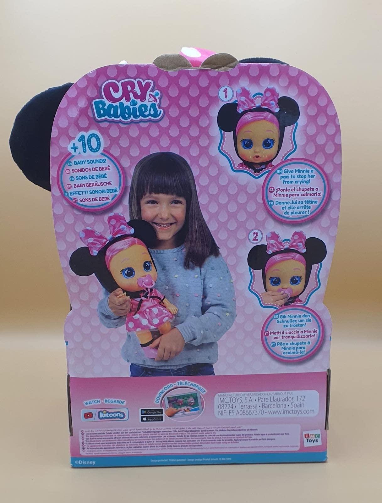 IMC Cry Babies Dressy Minnie Bambola Interattiva 30 cm Rosa