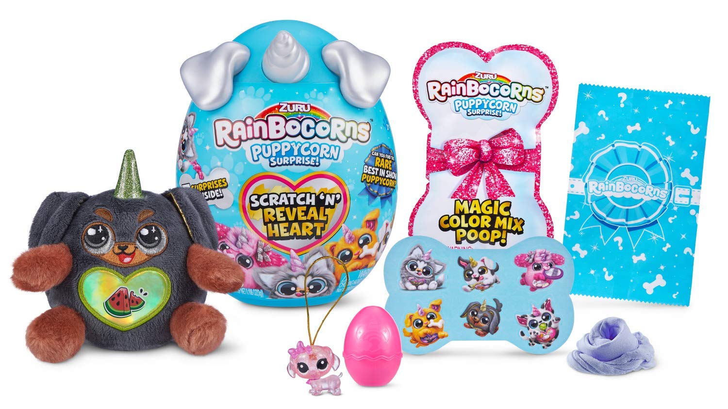 Rainbocorns Sparkle Heart Puppycorn Peluche Bassotto Serie 3