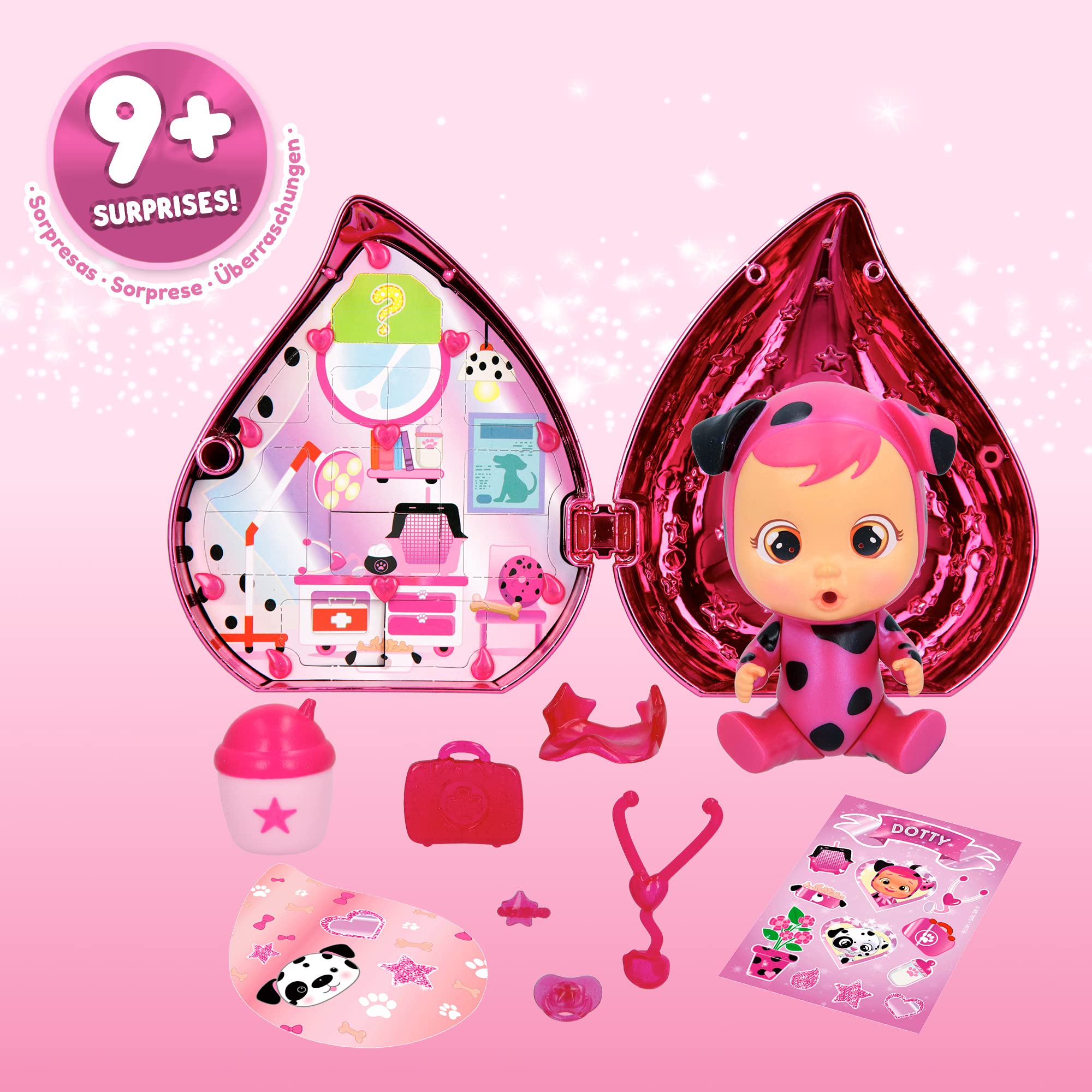 Cry Babies Magic Tears mini bambola rosa lacrime vere