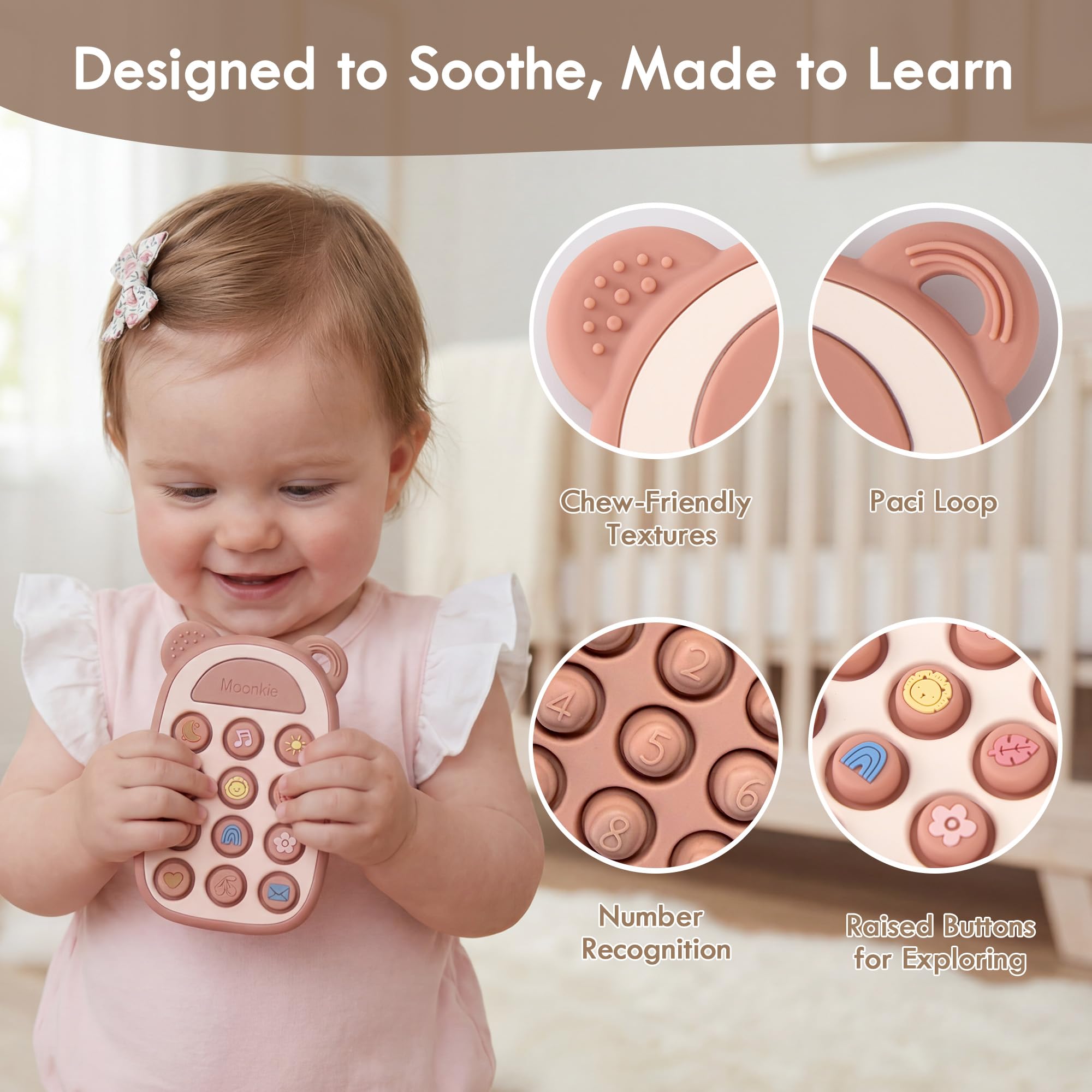 Moonkie Telefono Massaggiagengive Silicone Blush Sensoriale