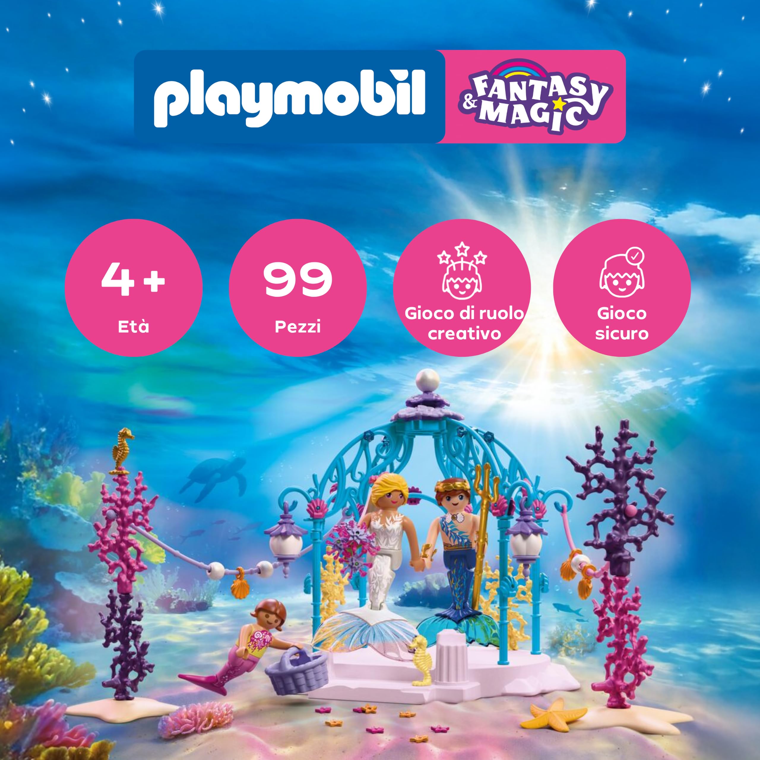 PLAYMOBIL Fantasy & Magic 72104 Matrimonio Sottomarino con Sirene