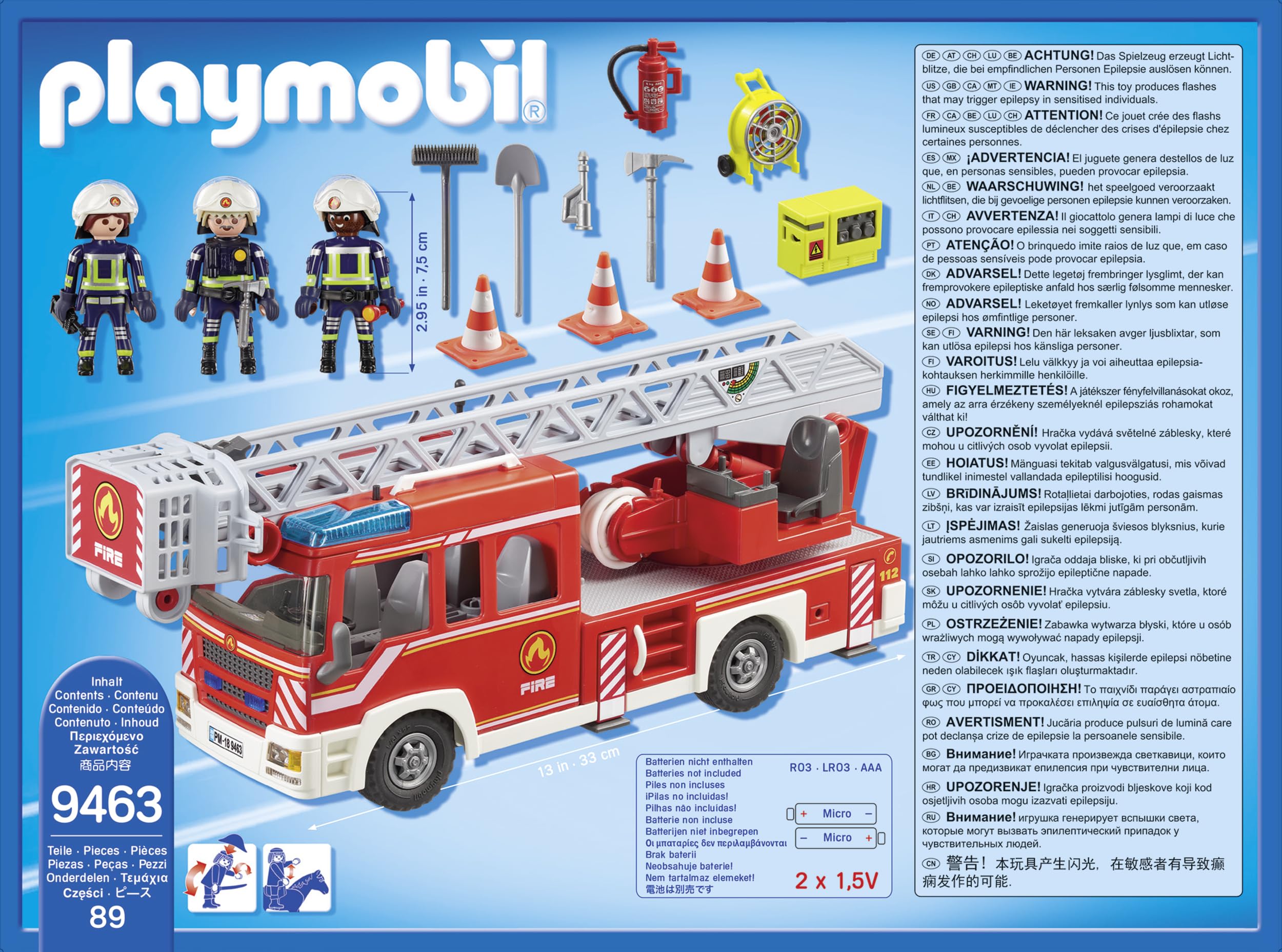 PLAYMOBIL City Action 9463 autoscala pompieri con luci e suoni