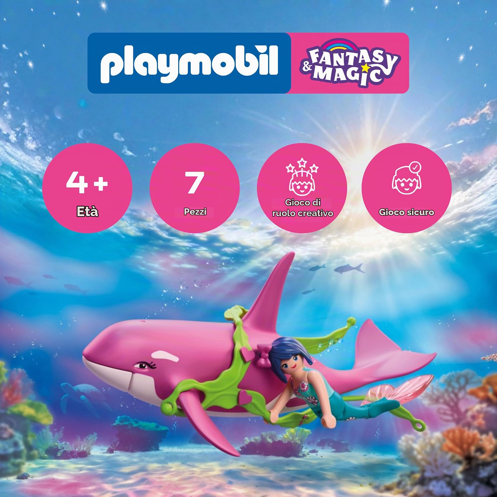 PLAYMOBIL Fantasy 72104 Matrimonio Sirene Orca Giocattolo 4 Anni