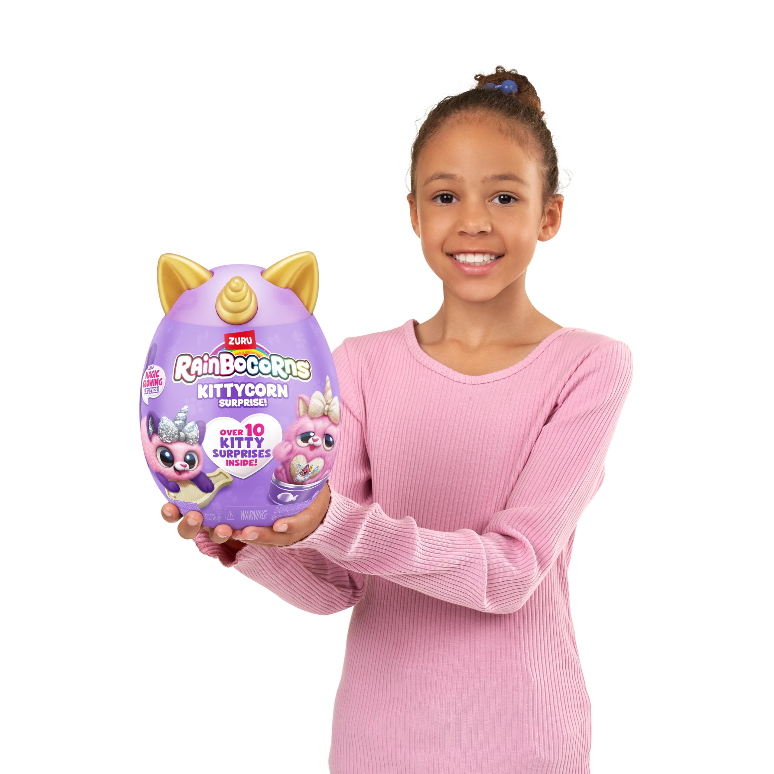 Rainbocorns Kittycorn Chinchilla Cat peluche con occhi luminosi