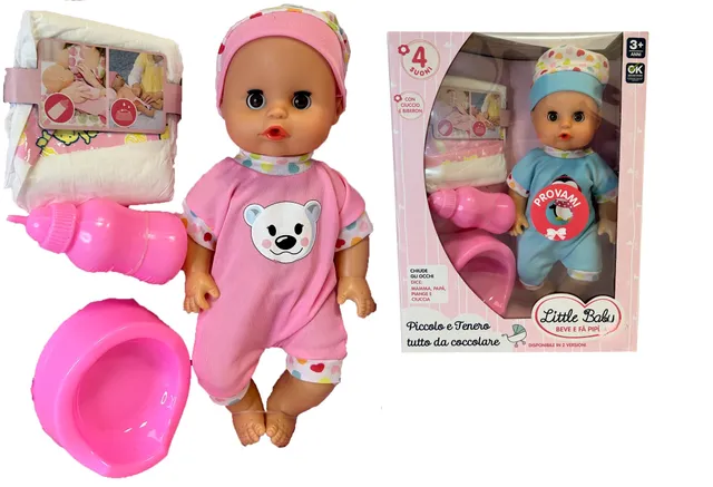 Cicciobello bambolotto 32 cm beve fa pipì con vasino