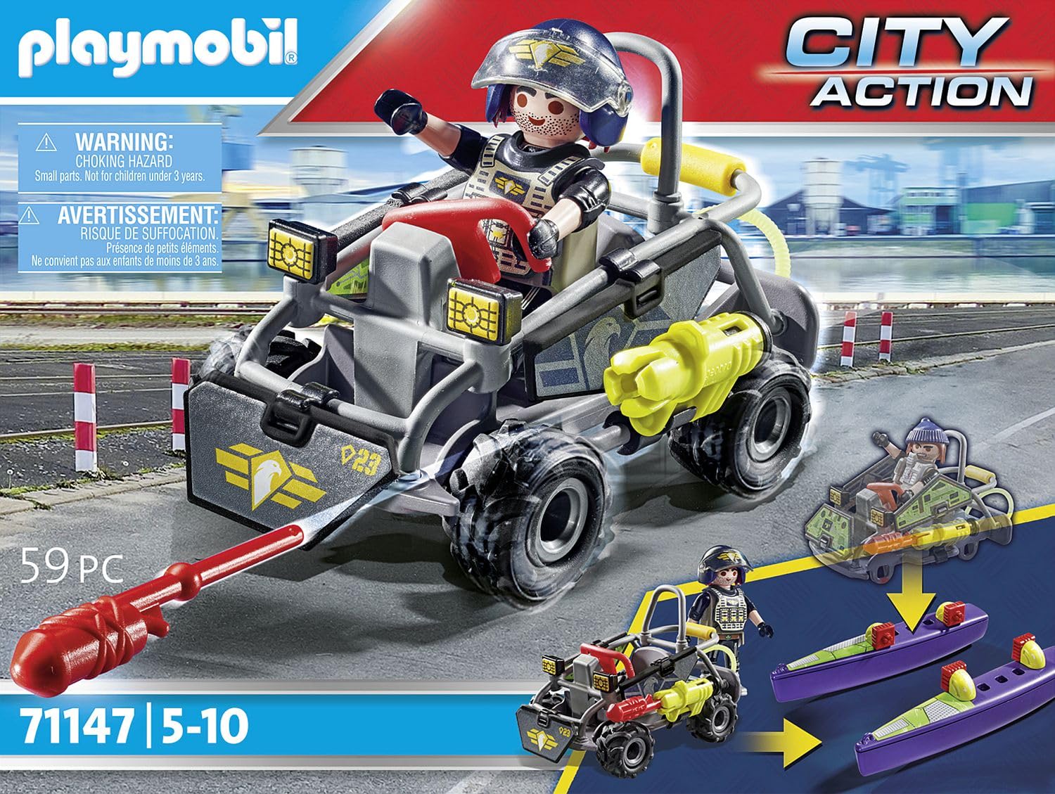 Playmobil City Action 71147 quad terra-acqua playset