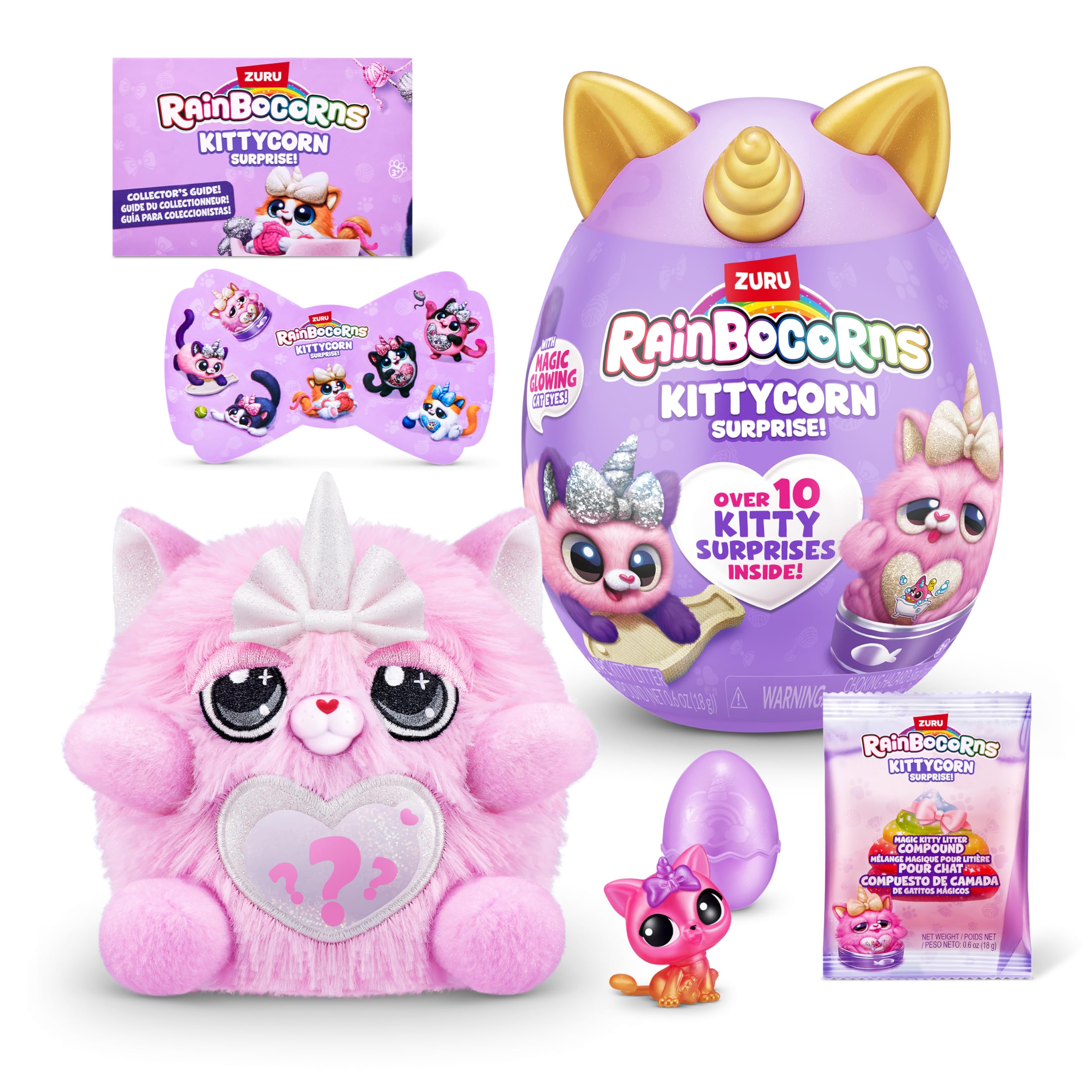 Rainbocorns Kittycorn Chinchilla Cat peluche con occhi luminosi