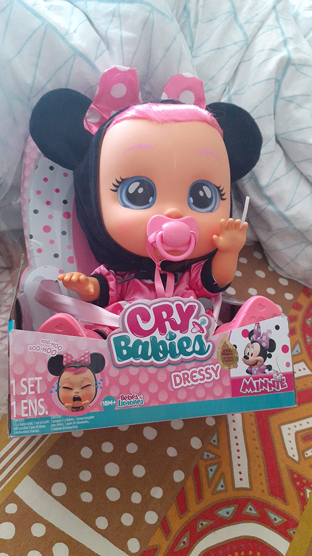 IMC Cry Babies Dressy Minnie Bambola Interattiva 30 cm Rosa