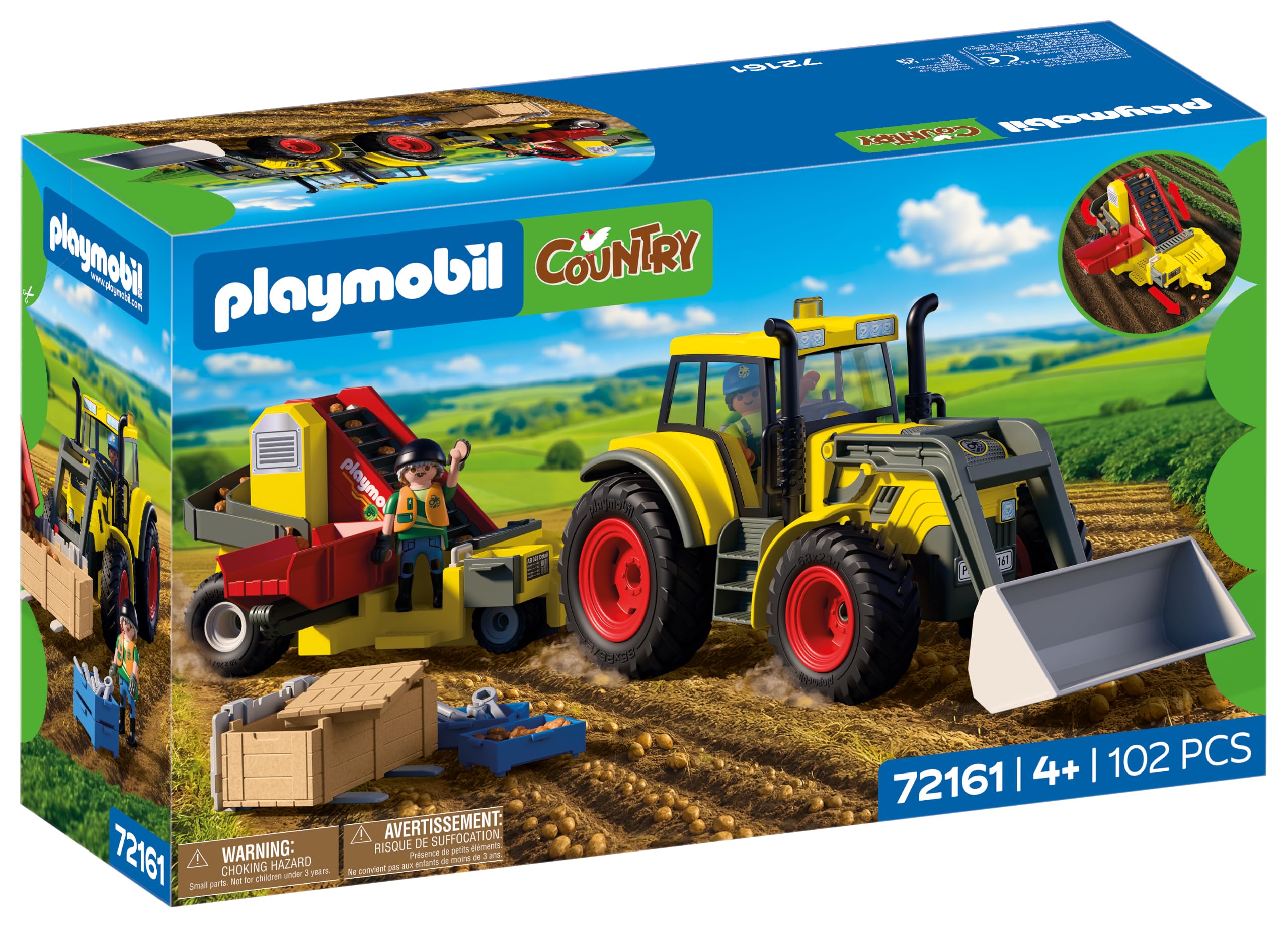 PLAYMOBIL Country 72163 Piccolo Trattore con Ranghinatore e Mucca