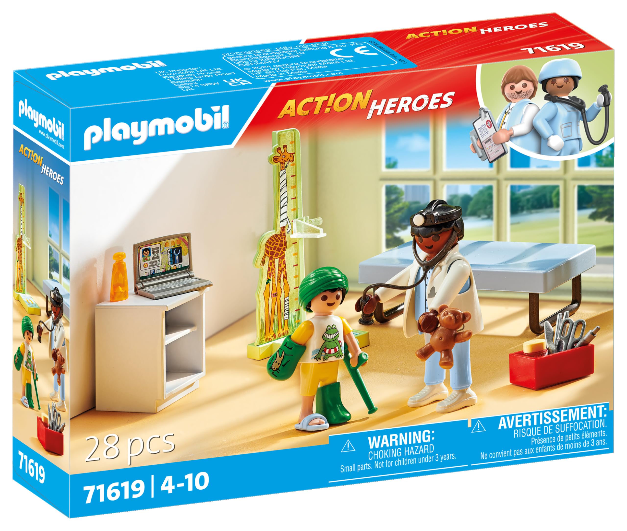 PLAYMOBIL Heroes 71619 playset pediatra con orsacchiotto 28 pezzi