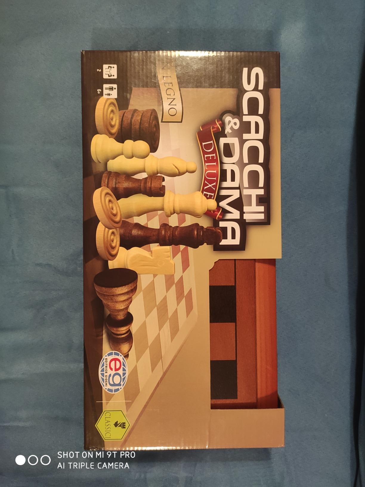 Spin Master Classic Games 6036101 Dama e Scacchi Deluxe Legno