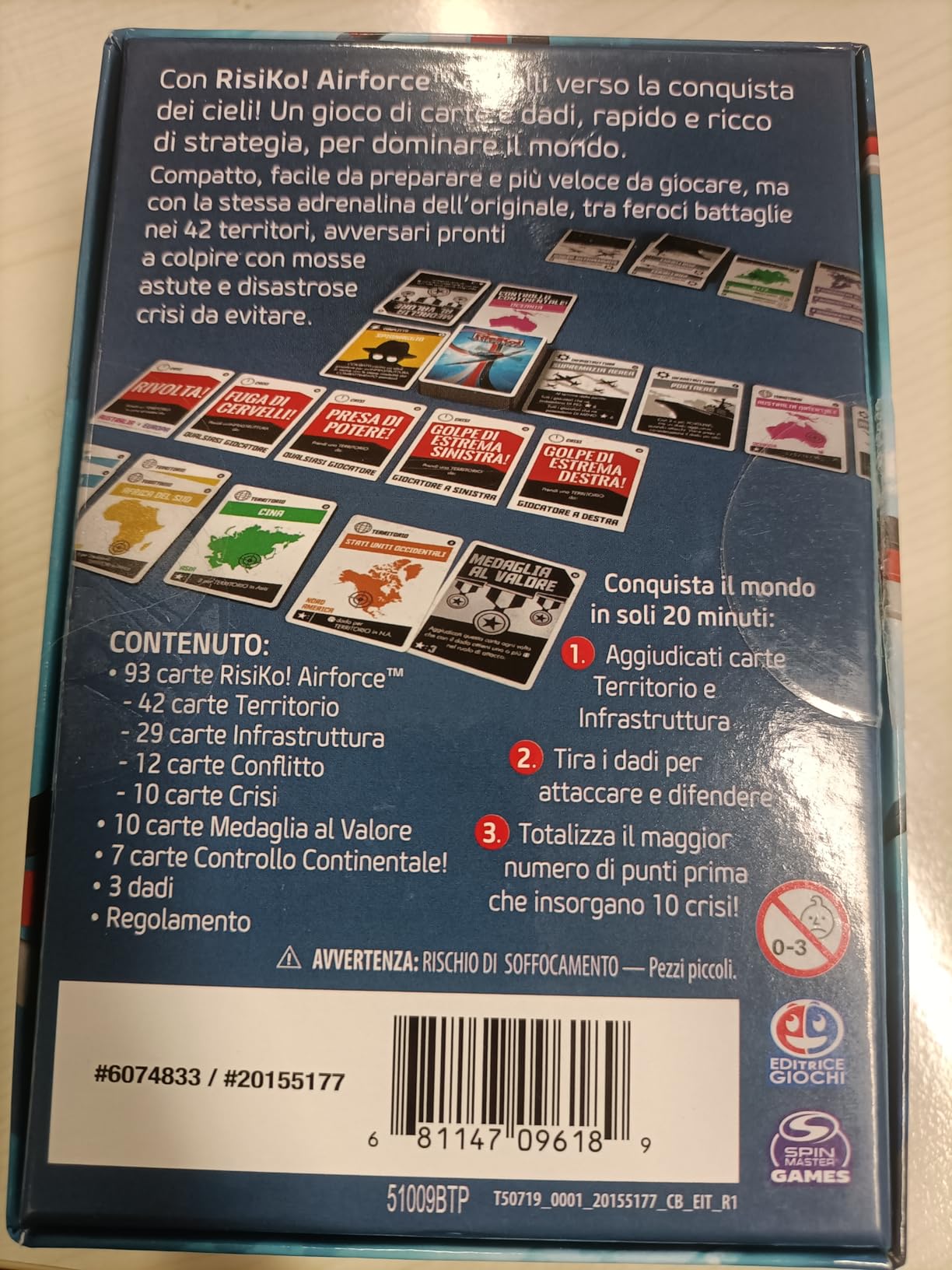 RisiKo Airforce Spin Master gioco carte strategico 10+ anni
