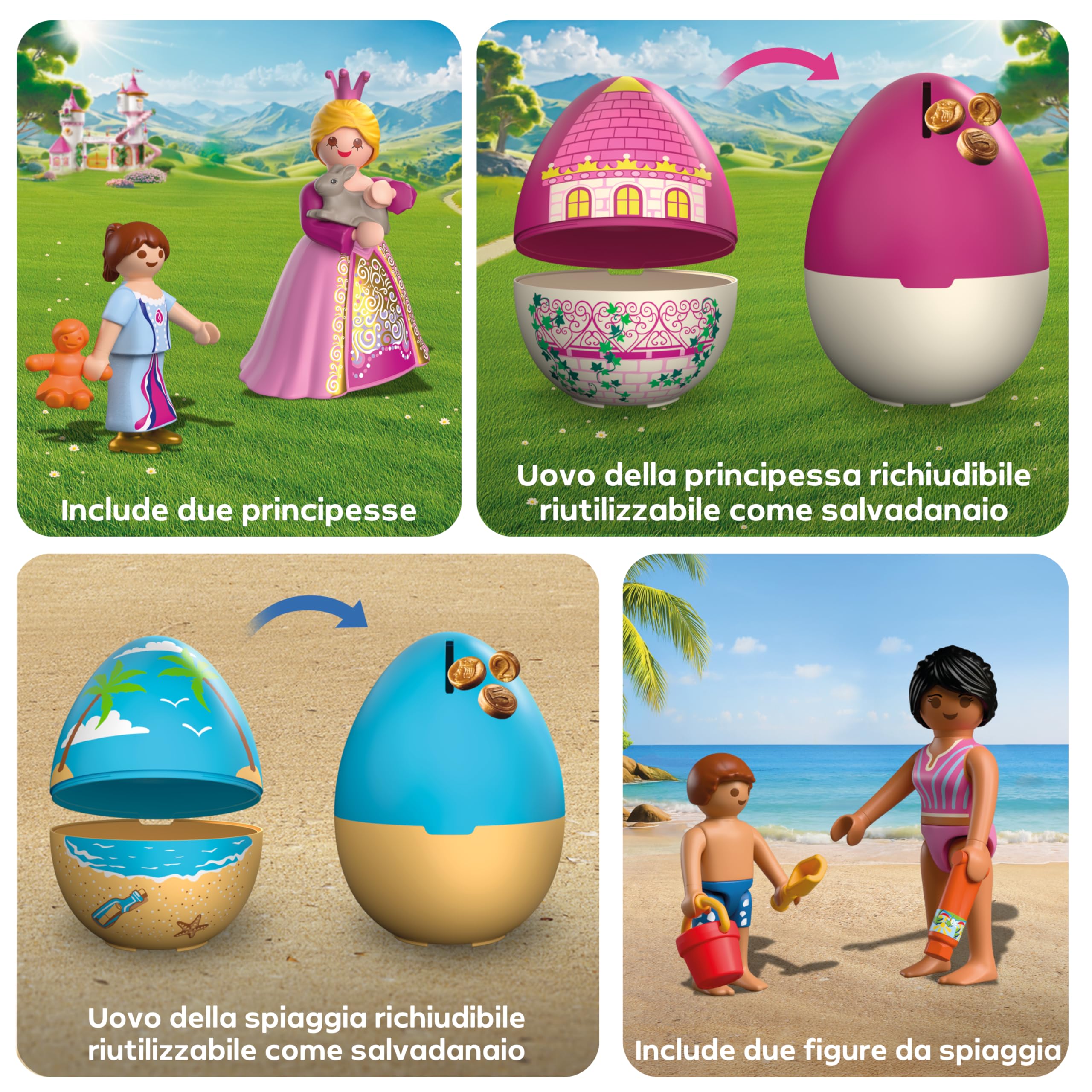 Playmobil 210448 principessa e spiaggia 2 uova sorpresa