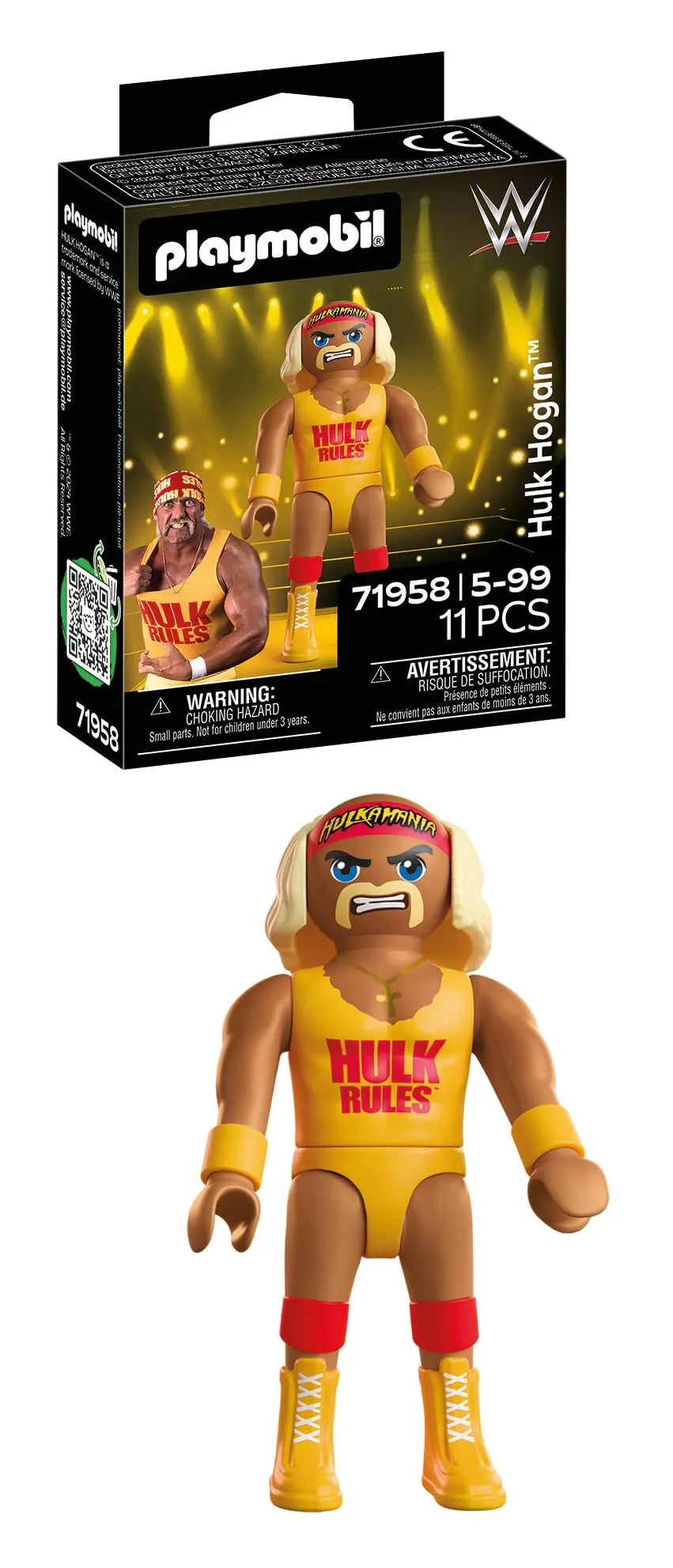 Playmobil WWE Hulk Hogan action figure 71958 con base