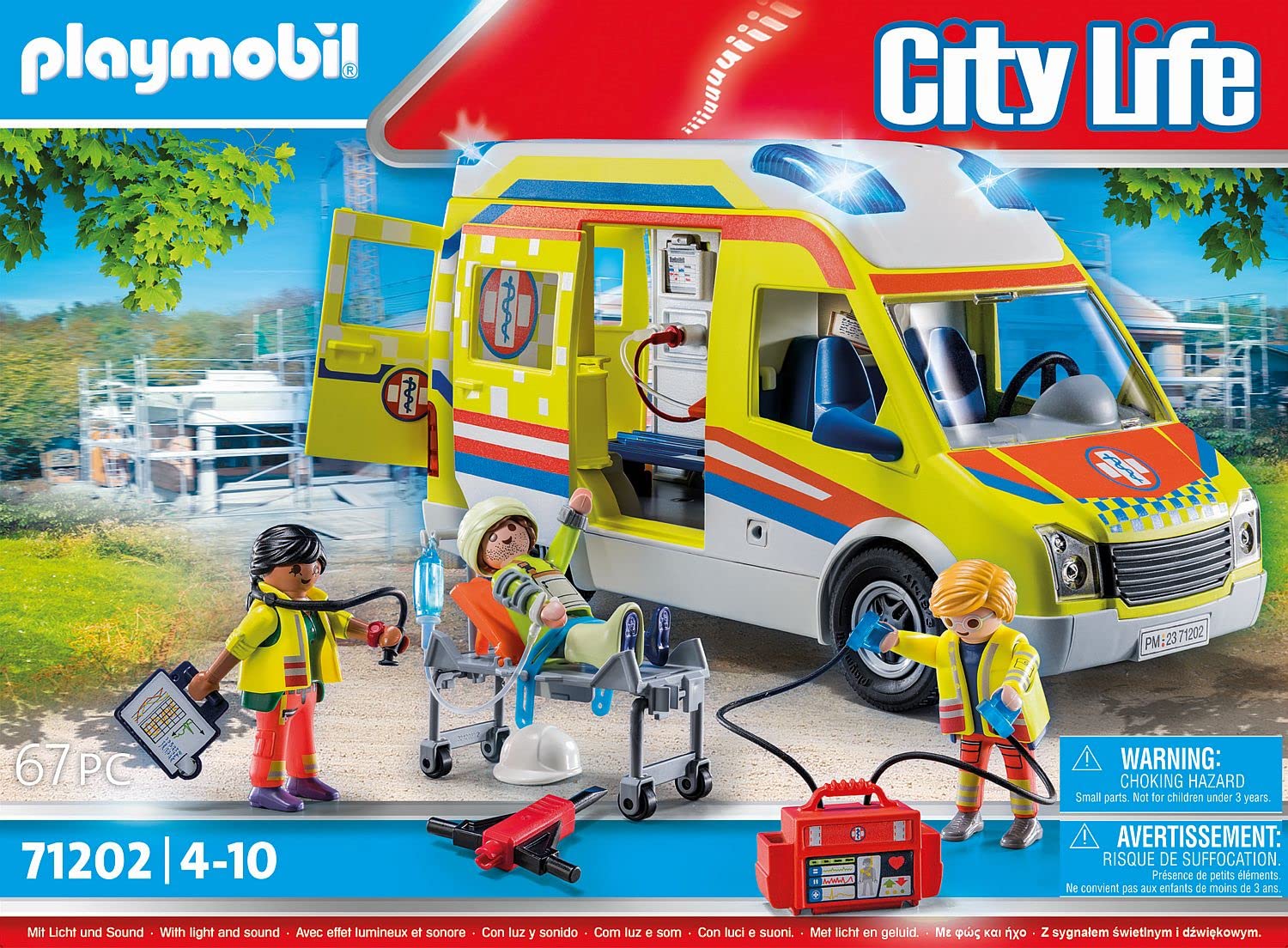 PLAYMOBIL City Life 71202 Ambulanza Giocattolo con Luci e Suoni
