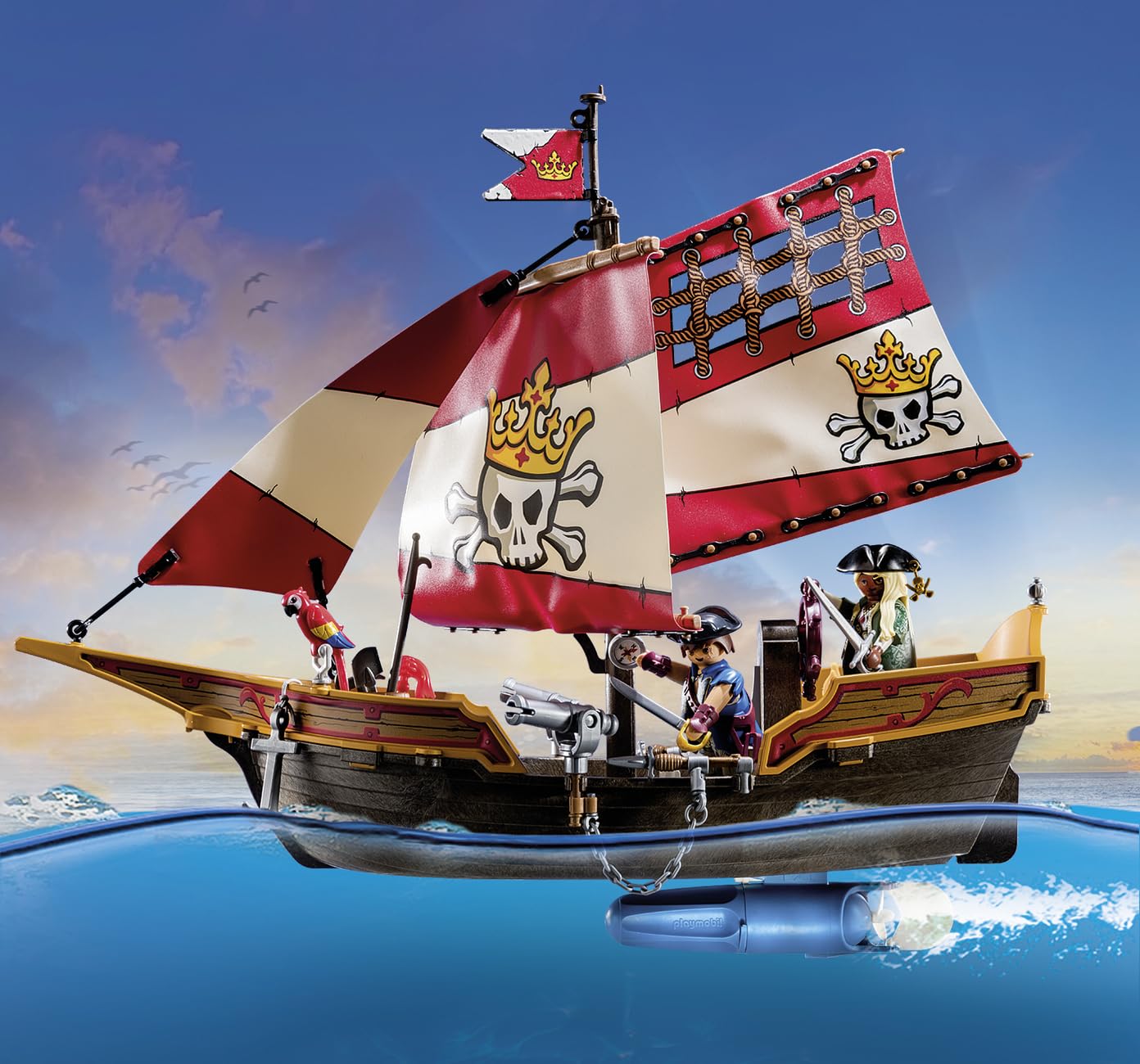 PLAYMOBIL Pirates 71418 nave pirata galleggiante con cannoni