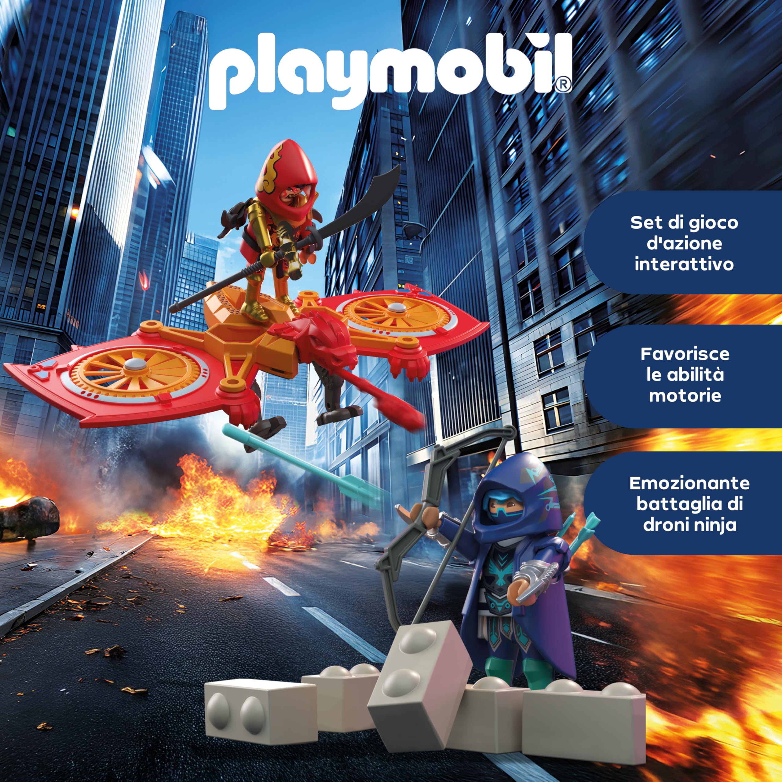 PLAYMOBIL Heroes drone eroi vs ninja cattivo playset
