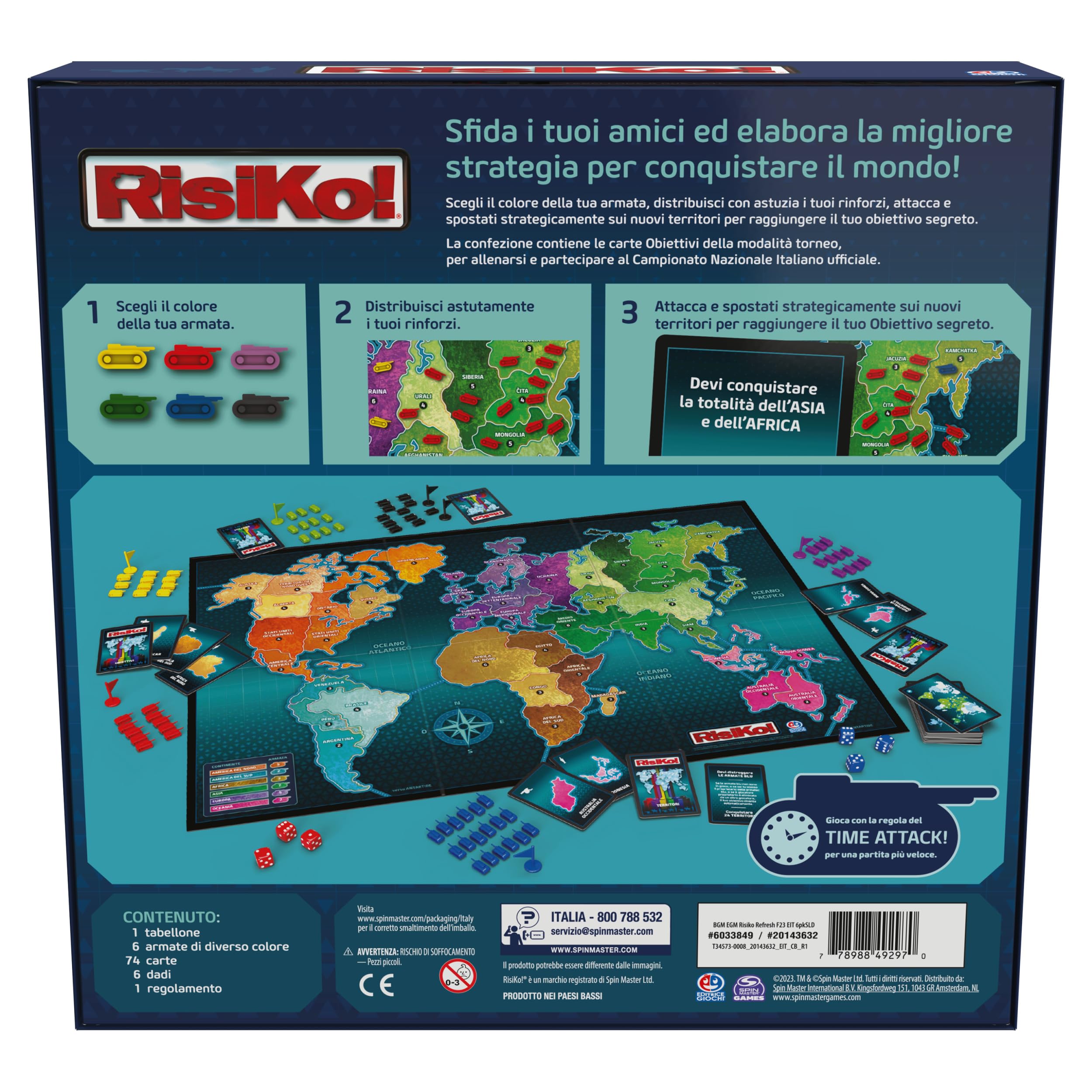 Editrice Giochi Risiko Classico 2023 gioco strategia 3-6 giocatori
