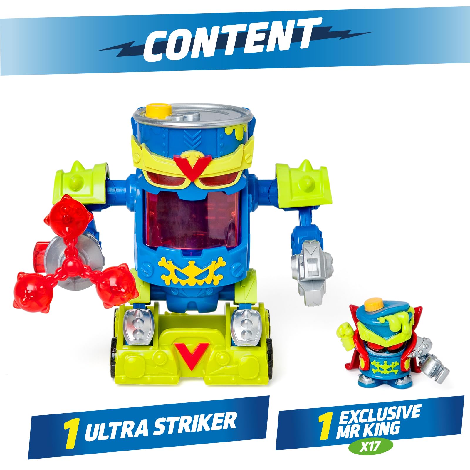 Superthings Guardians of Kazoom Ultra Striker Mr. King robot con figure