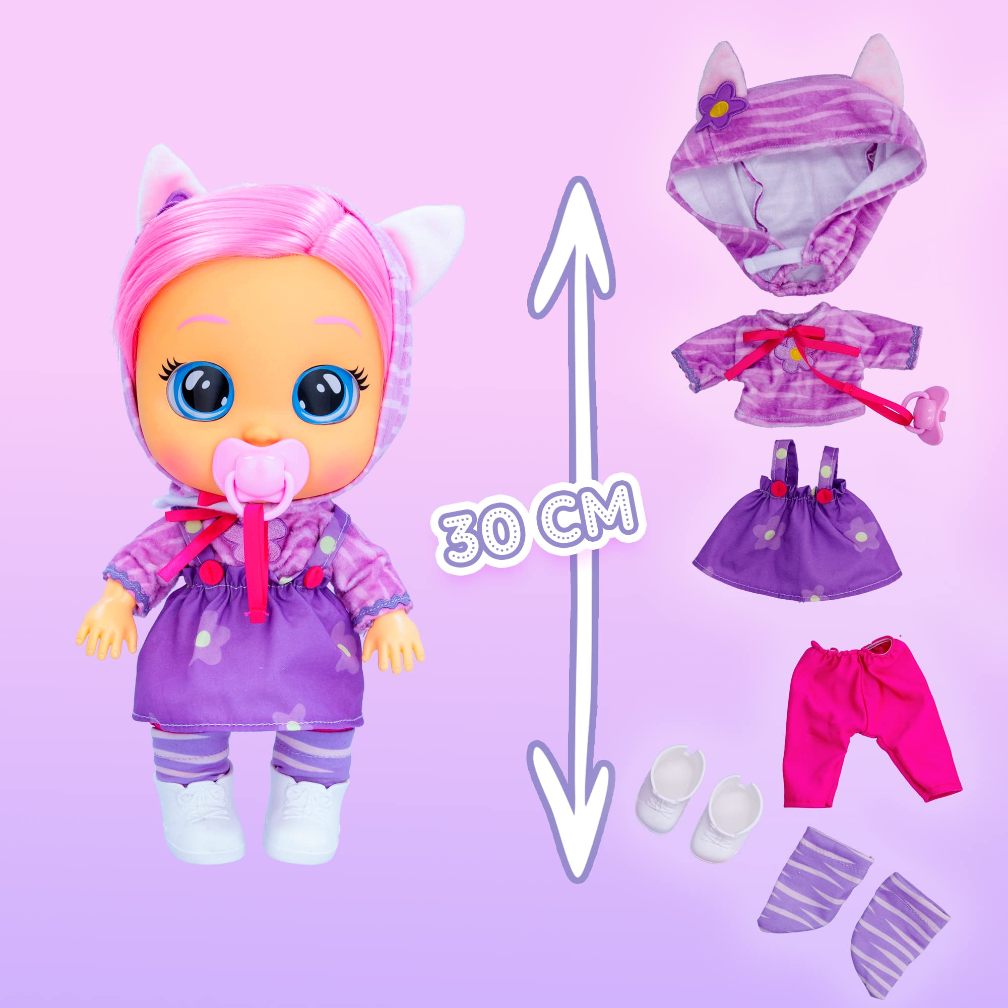 IMC Toys Cry Babies Dressy Katie Bambola 30 cm Capelli Rosa