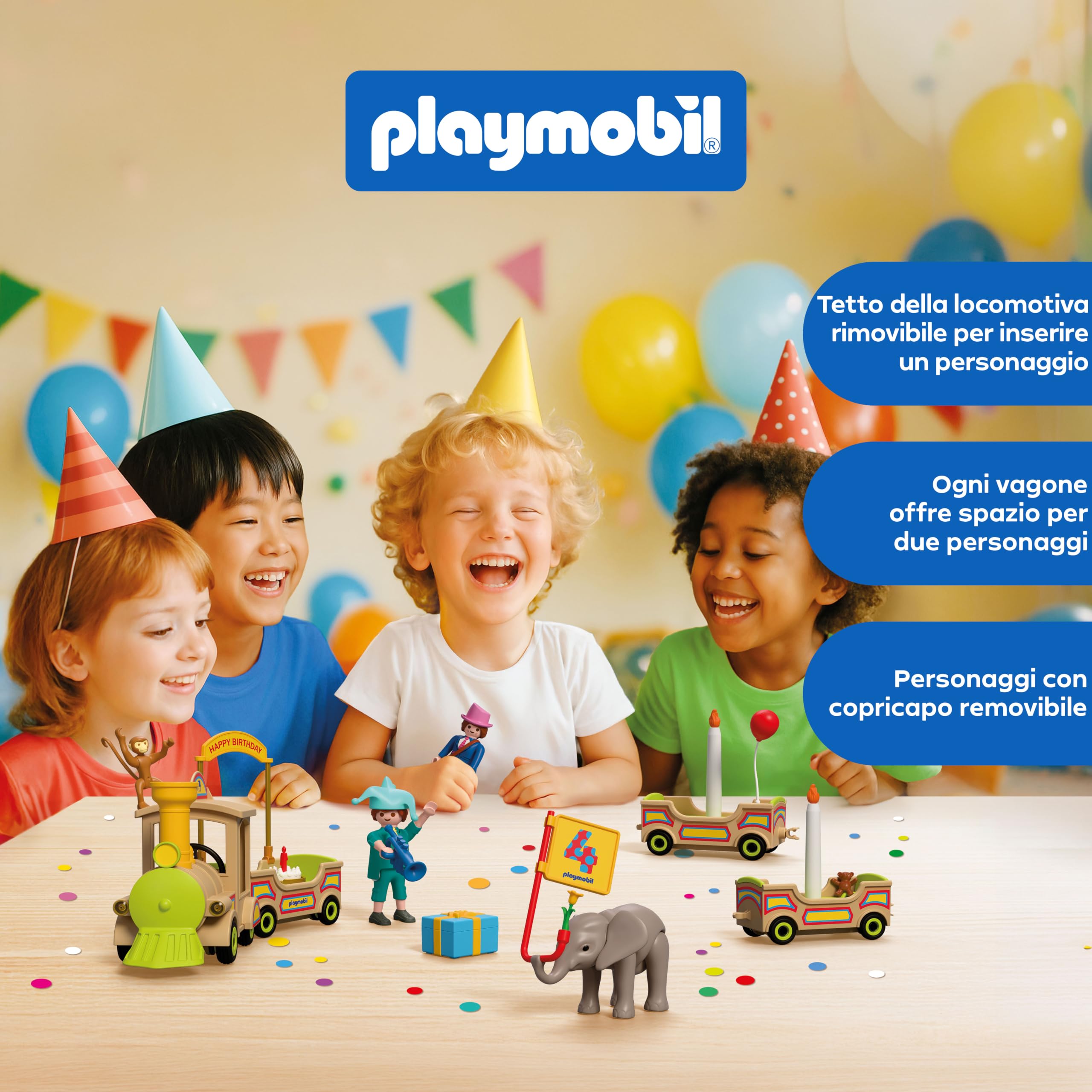PLAYMOBIL Junior 72184 trenino di compleanno con animali