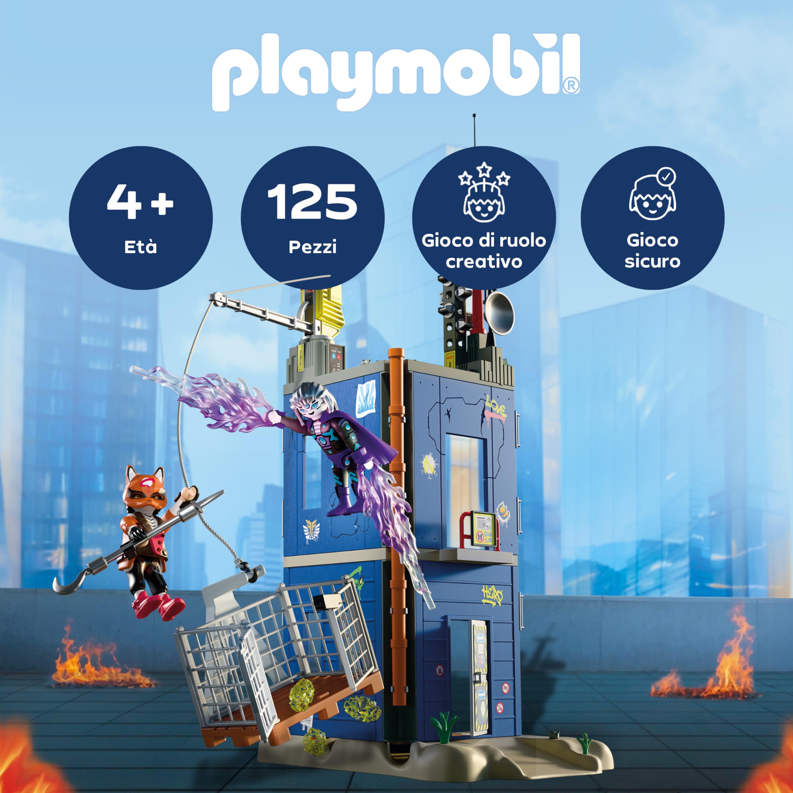 PLAYMOBIL Heroes 72022 Duello alla Torre degli Eroi con Verricello