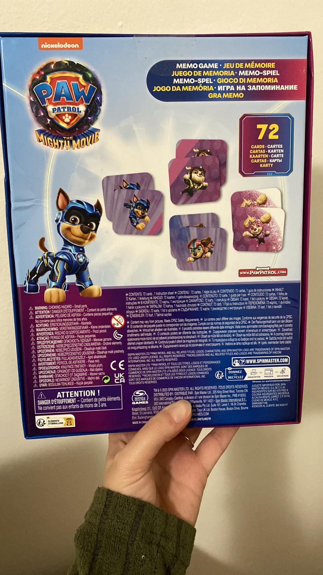 Paw Patrol Memory 72 carte gioco carte bambini 4+ anni film