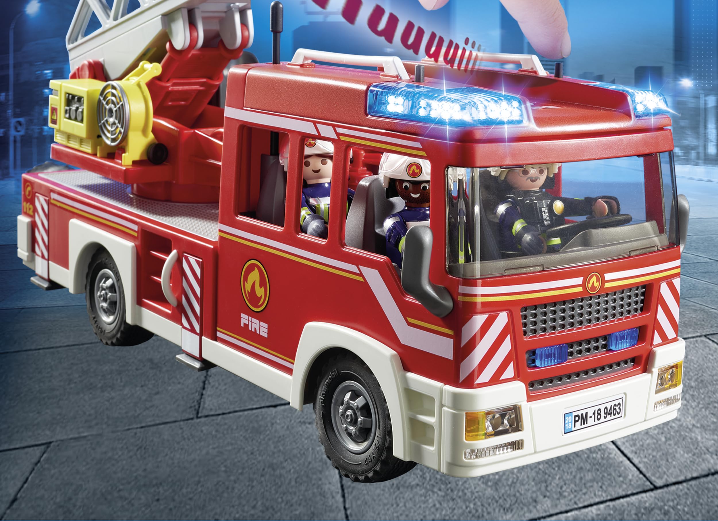 PLAYMOBIL City Action 9463 autoscala pompieri con luci e suoni