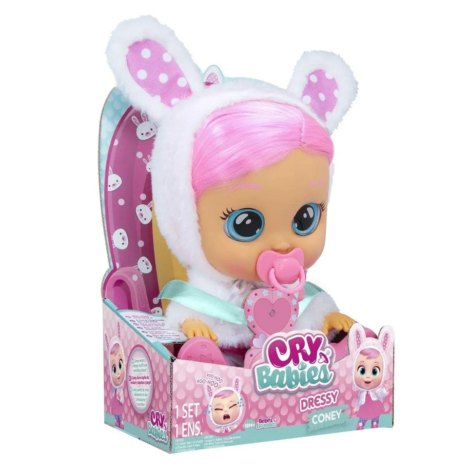 Cry Babies Dressy Coney coniglio bambola interattiva lacrime vere