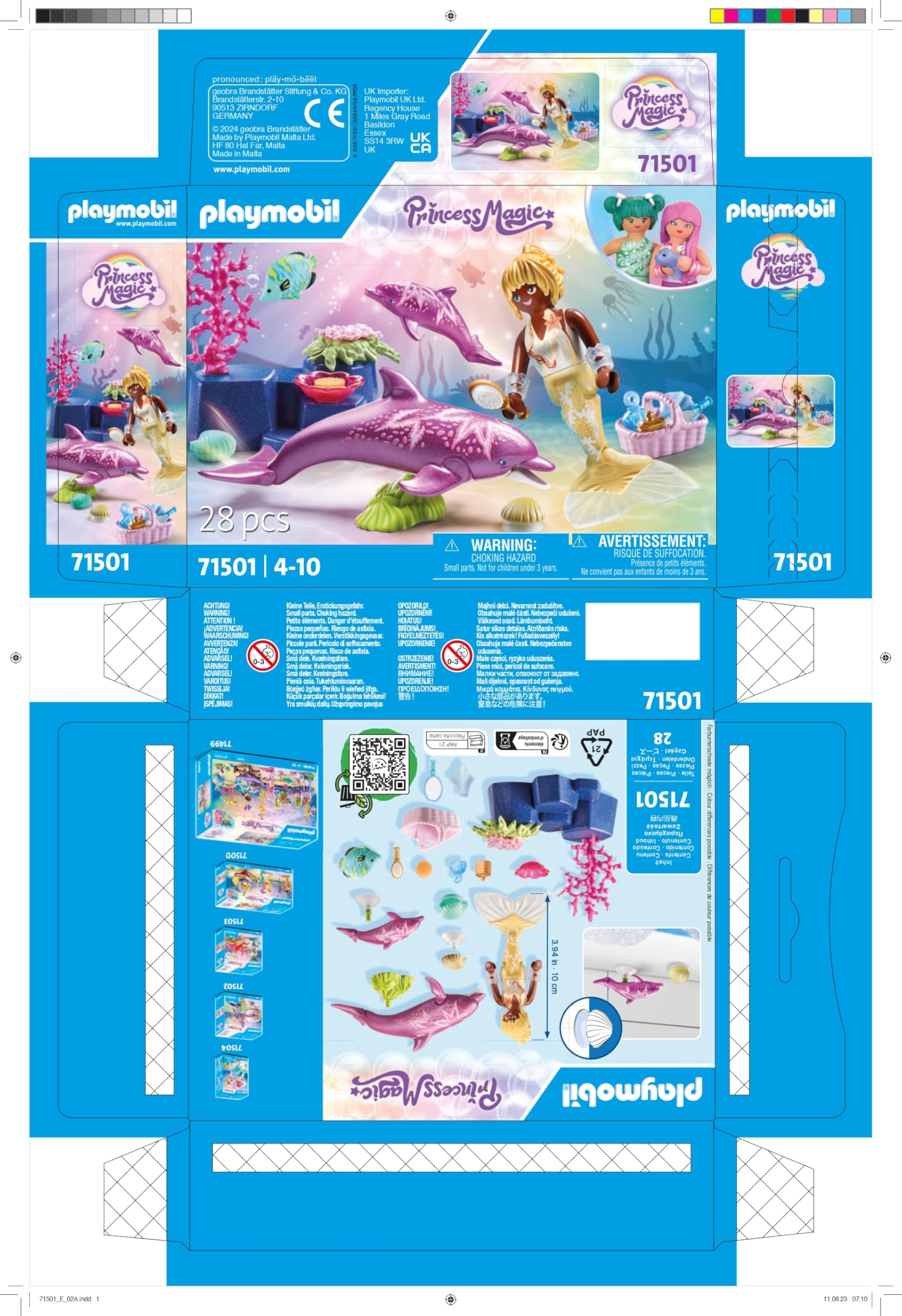 PLAYMOBIL Princess Magic 71501 Sirenetta con delfini