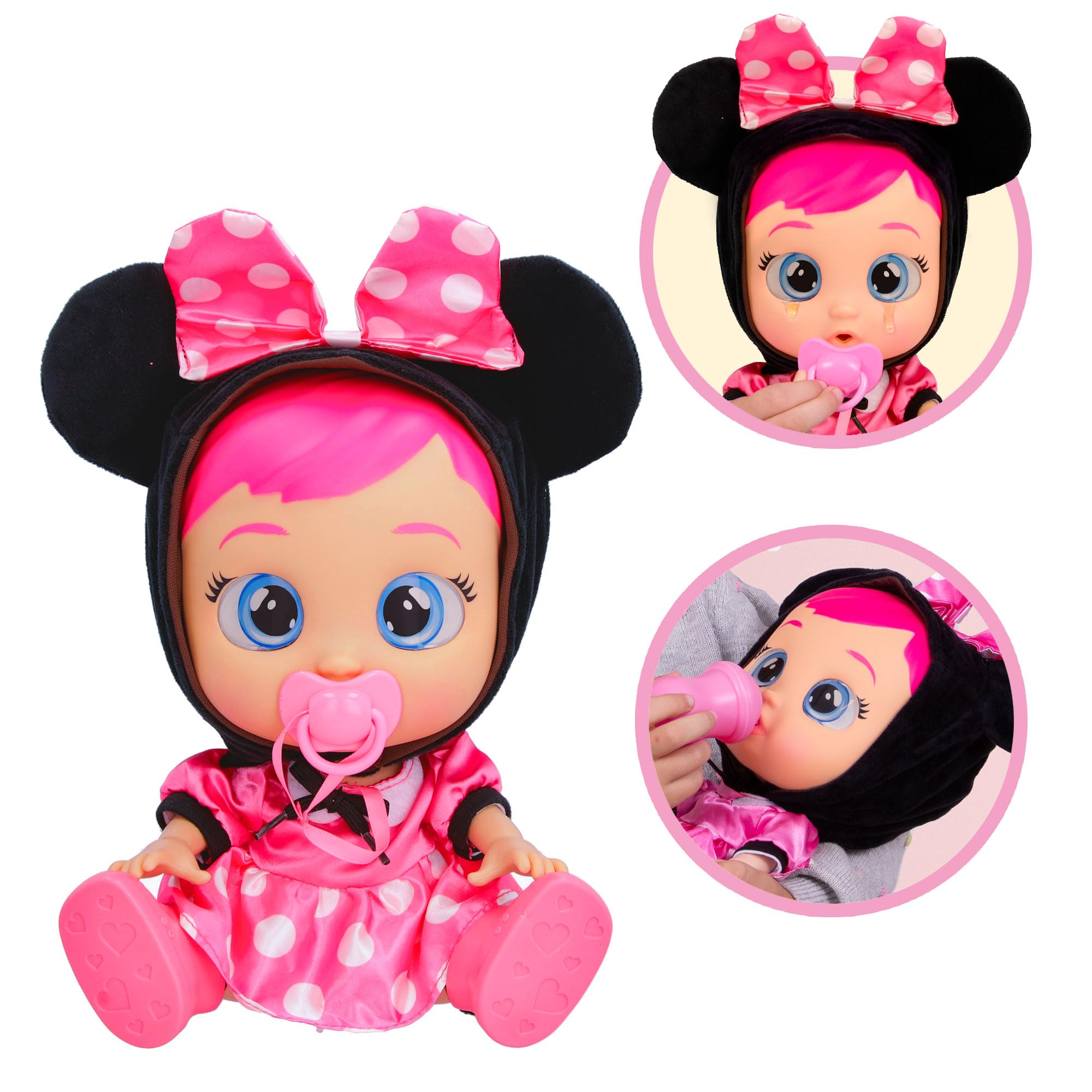 IMC Toys Cry Babies Disney Minnie Bambola 30 cm Lacrime Vere