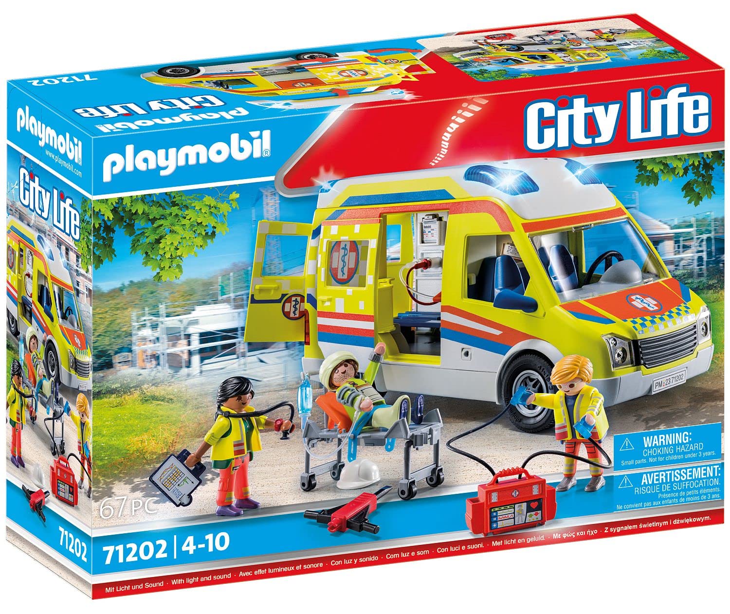 PLAYMOBIL City Life 71202 Ambulanza Giocattolo con Luci e Suoni