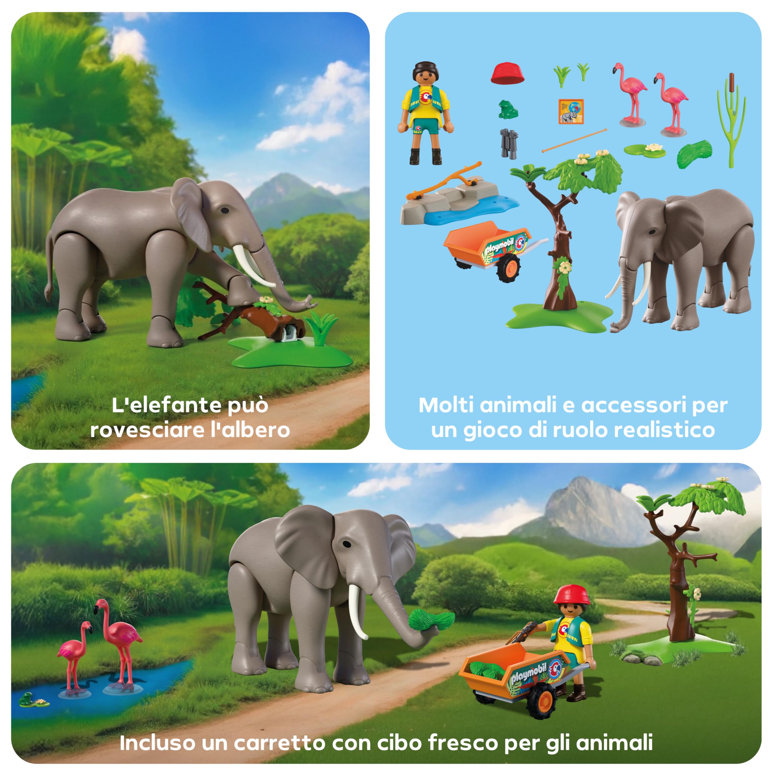 Playmobil Animals 72068 elefante con guardiano zoo