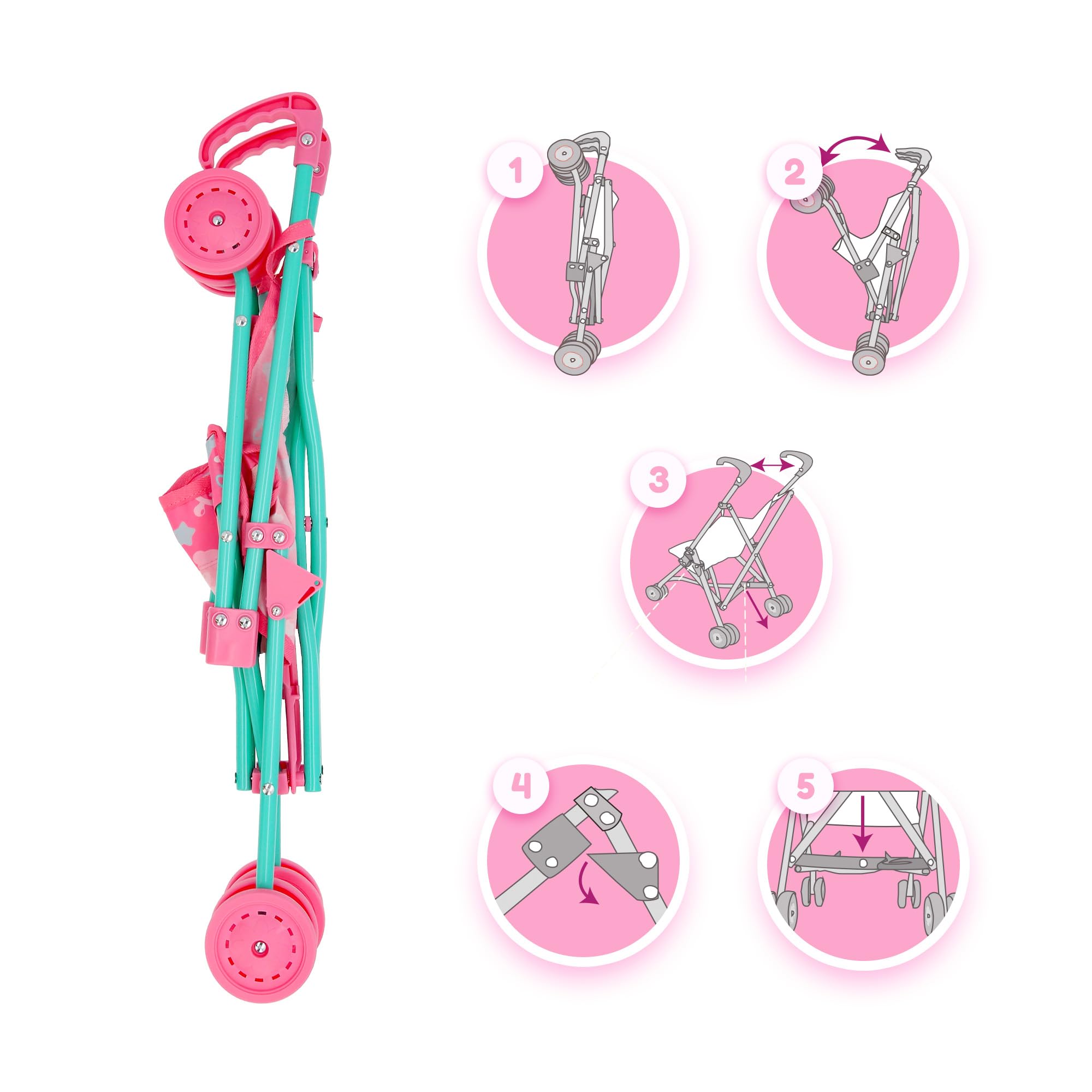 IMC Toys Cry Babies Passeggino Bambole Pieghevole Giocattolo