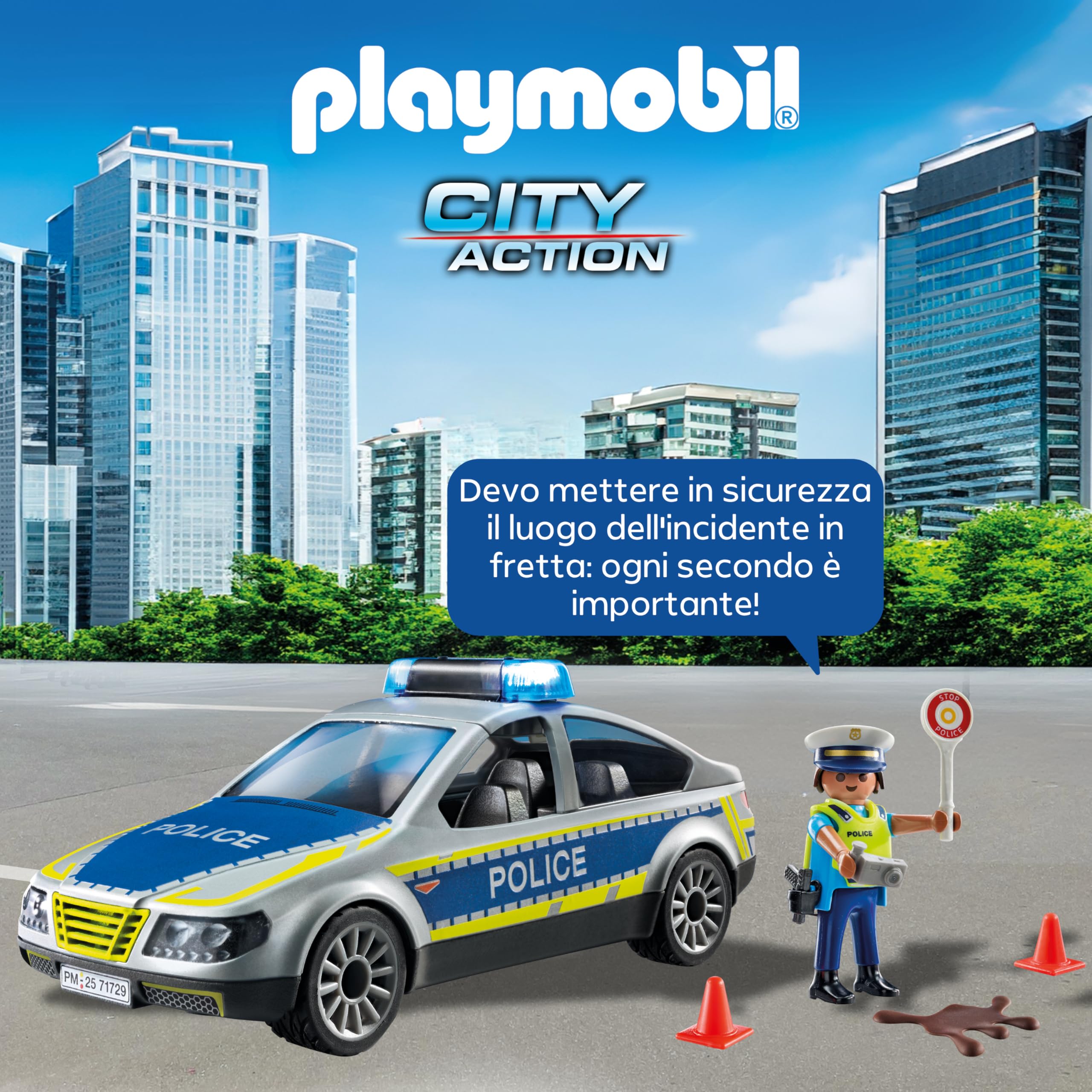 PLAYMOBIL Heroes 71729 Auto Pattuglia Polizia con Luci e Suoni