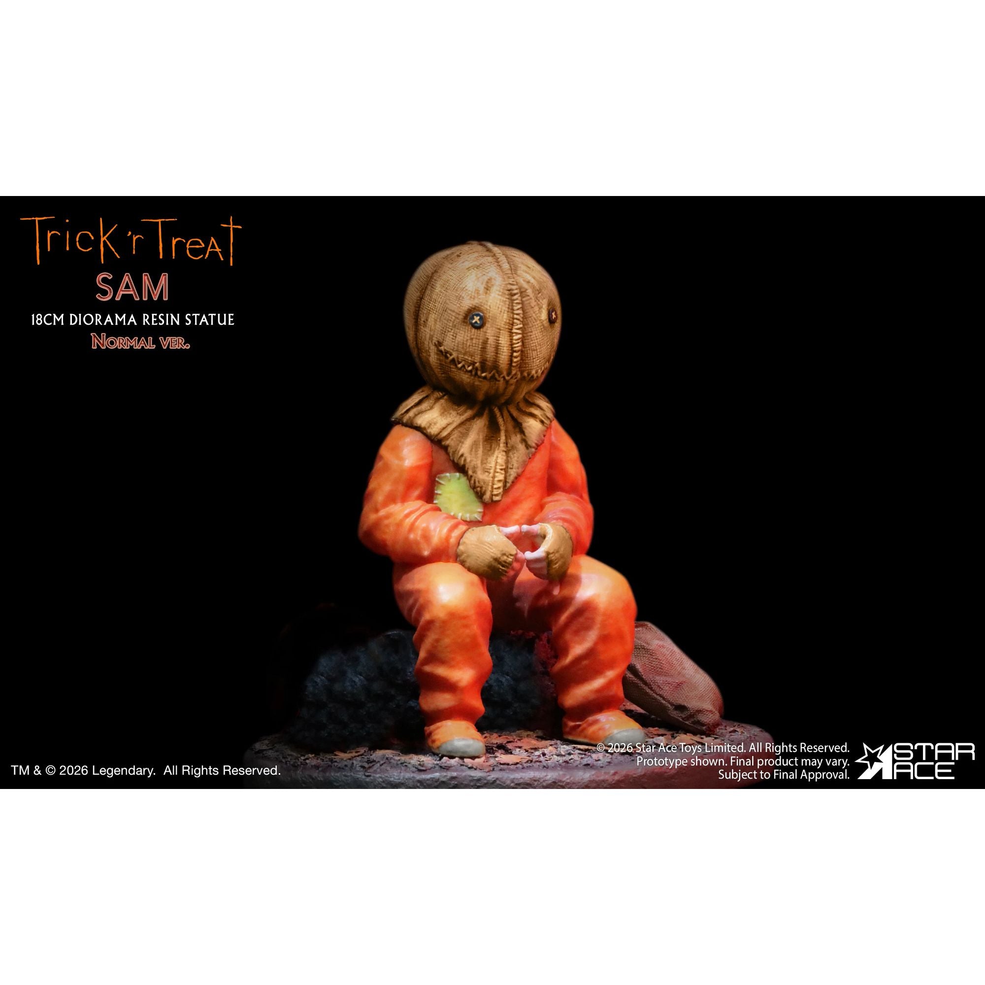 Star Ace Trick r Treat Sam statua resina 18 cm 2 teste